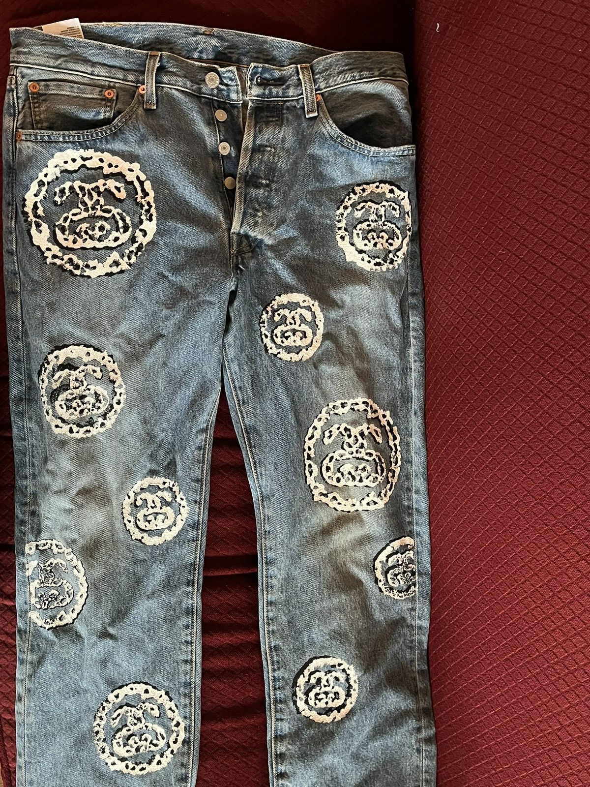 DENIM TEARS × Stussy Stussy x Denim Tears 501 Jean 'Light Indigo' Size US 33 - 3 Thumbnail