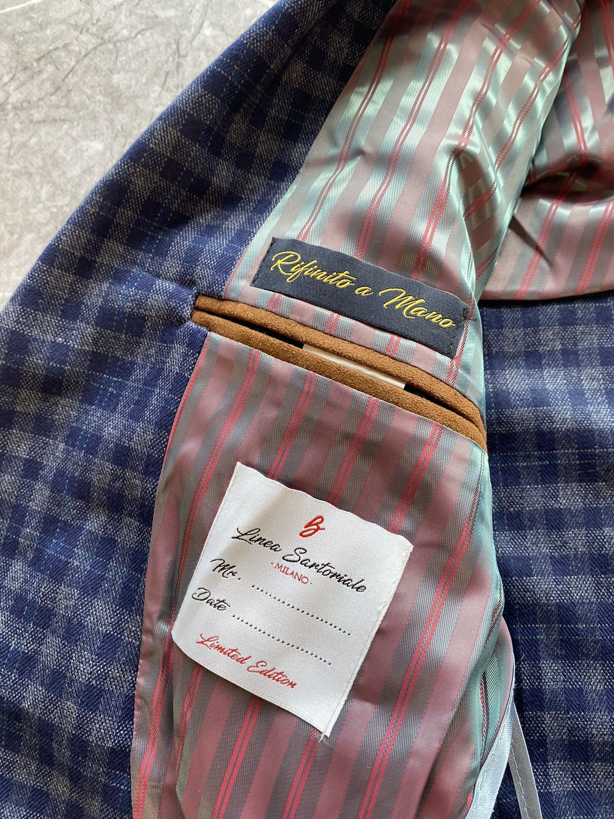 Designer Rare Linea Sartoriale Milano Check Thick Flannel Wool Blazer Size 52R - 14 Thumbnail