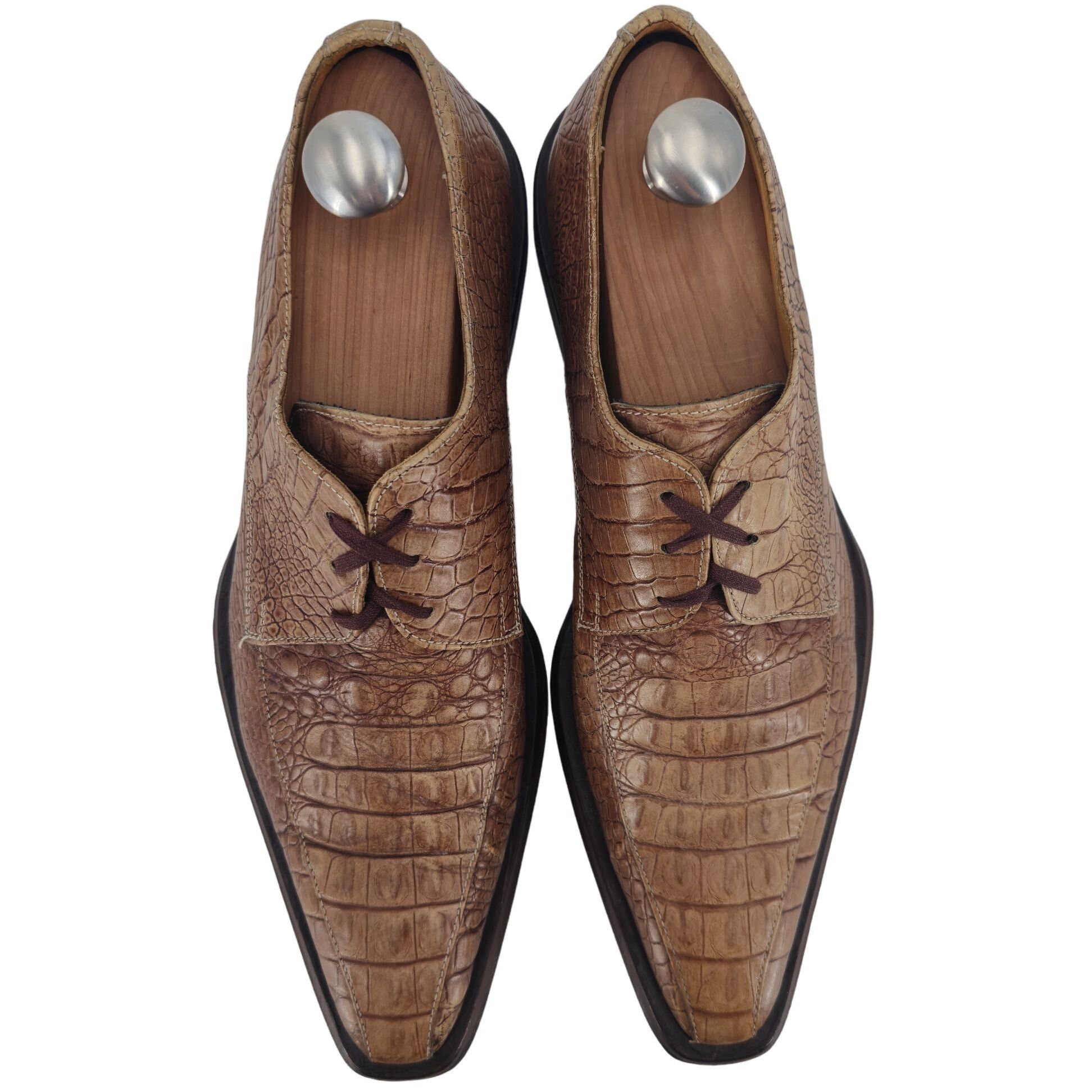 Other Vintage Italy Marcopizzi Men 8.5 Tan Brown Alligator Leather Size US 8.5 / EU 41-42 - 3 Thumbnail