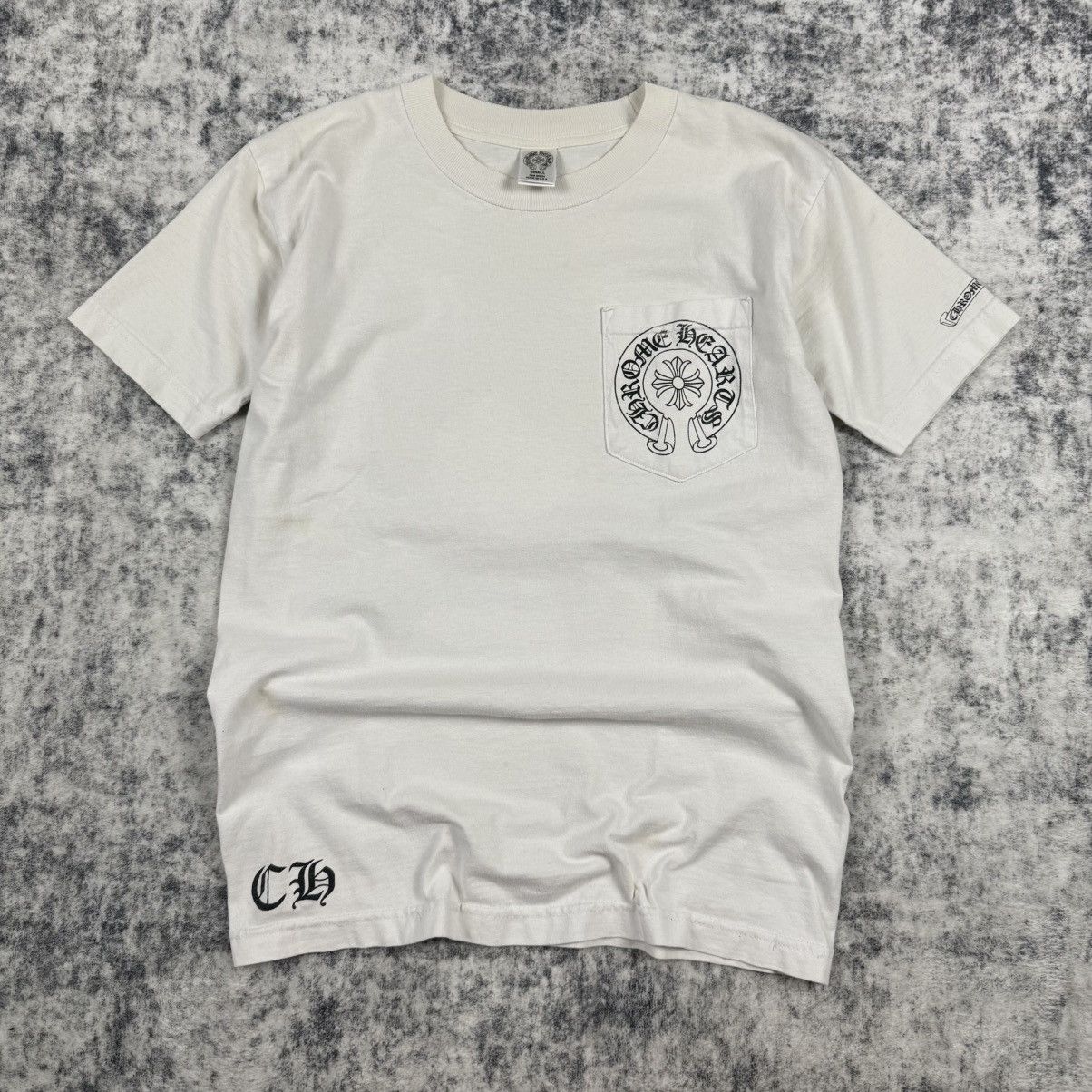 Chrome Hearts Chrome Hearts Vintage Floral Horseshoe Pocket White T-Shirt Size US S / EU 44-46 / 1 - 3 Thumbnail