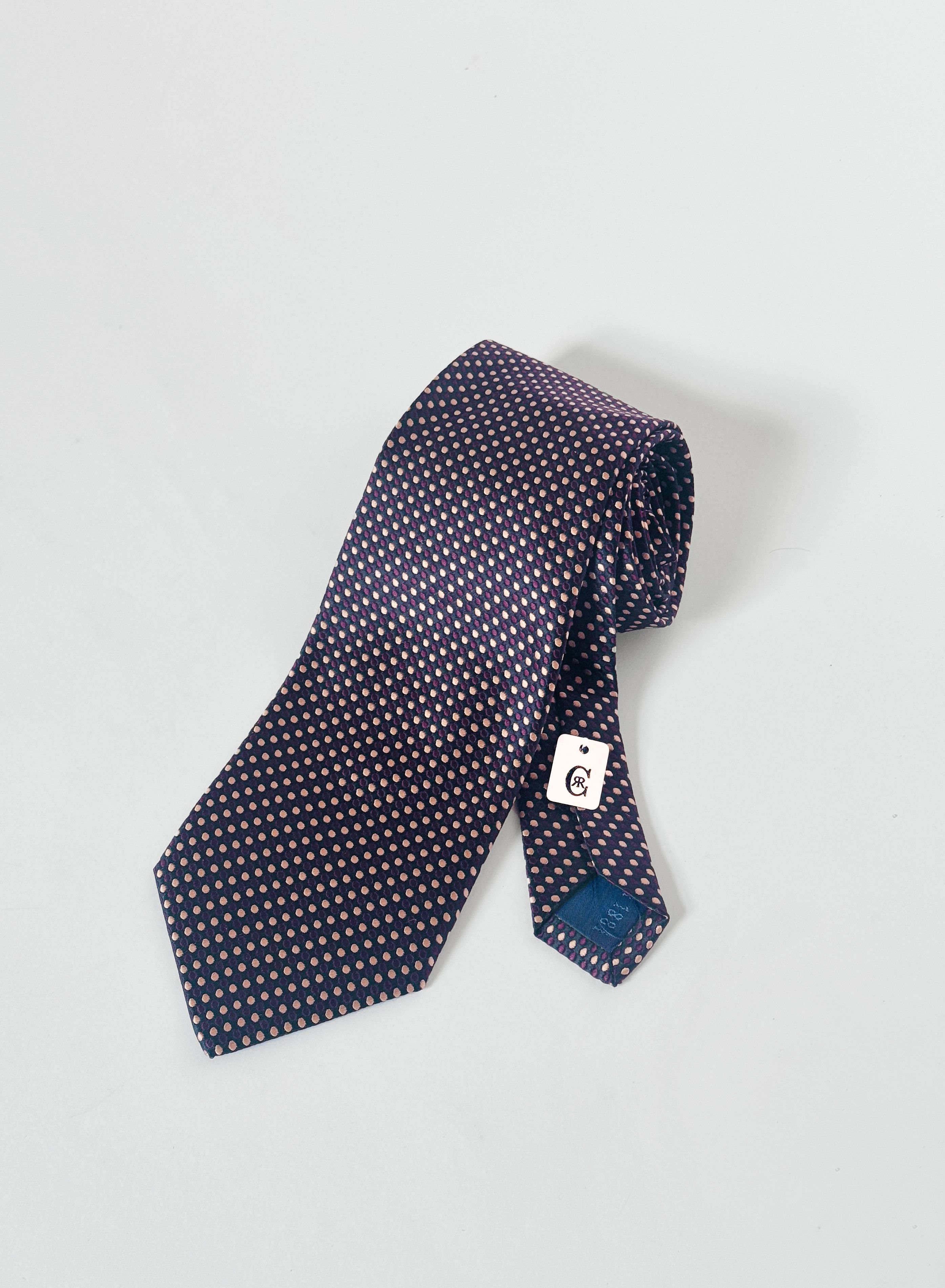 Cerruti 1881 Cerruti 1881 Paris Silk Tie – Navy, Burgundy, Ivory Pattern Size ONE SIZE - 1 Thumbnail