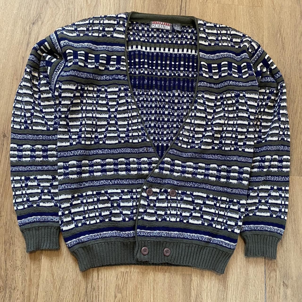 Other Green snd navy vintage cardigan Boxy Retro Size US S / EU 44-46 / 1 - 1 Thumbnail