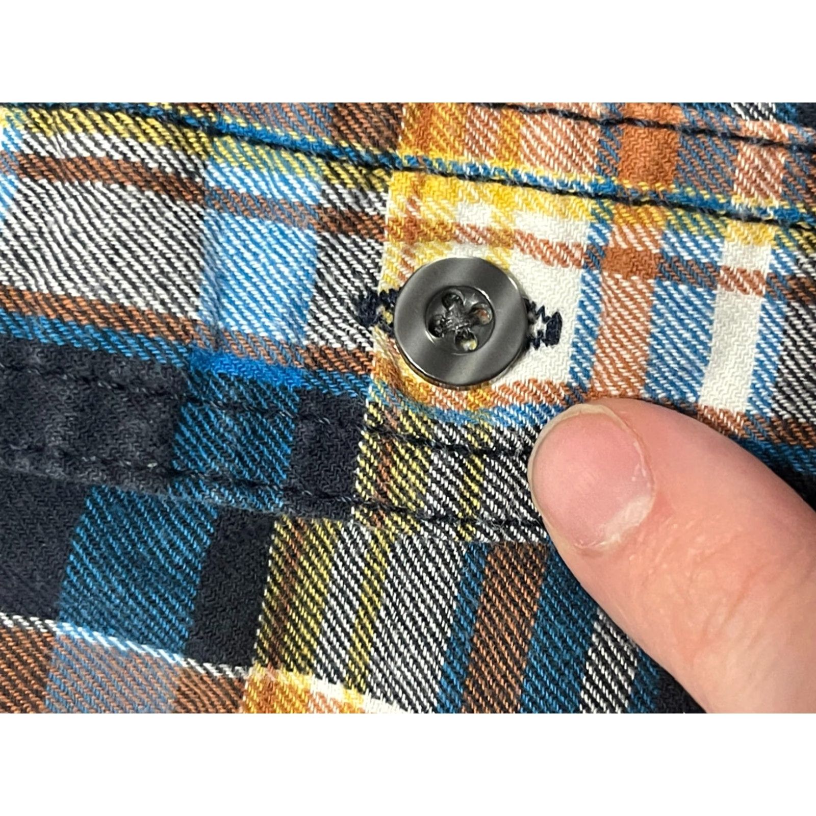 Mossimo Mossimo Shirt Men's Size Medium Blue Orange White Plaid Button Up Athletic Size US M / EU 48-50 / 2 - 5 Thumbnail