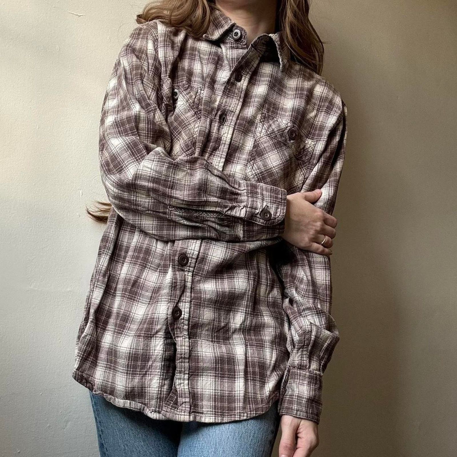Wrangler Wrangler Cotton Brown Plaid Button Down Shirt Small Western Size S / US 4 / IT 40 - 2 Thumbnail