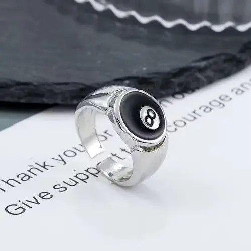 Vintage Eight Ball Ring Size ONE SIZE - 2 Thumbnail