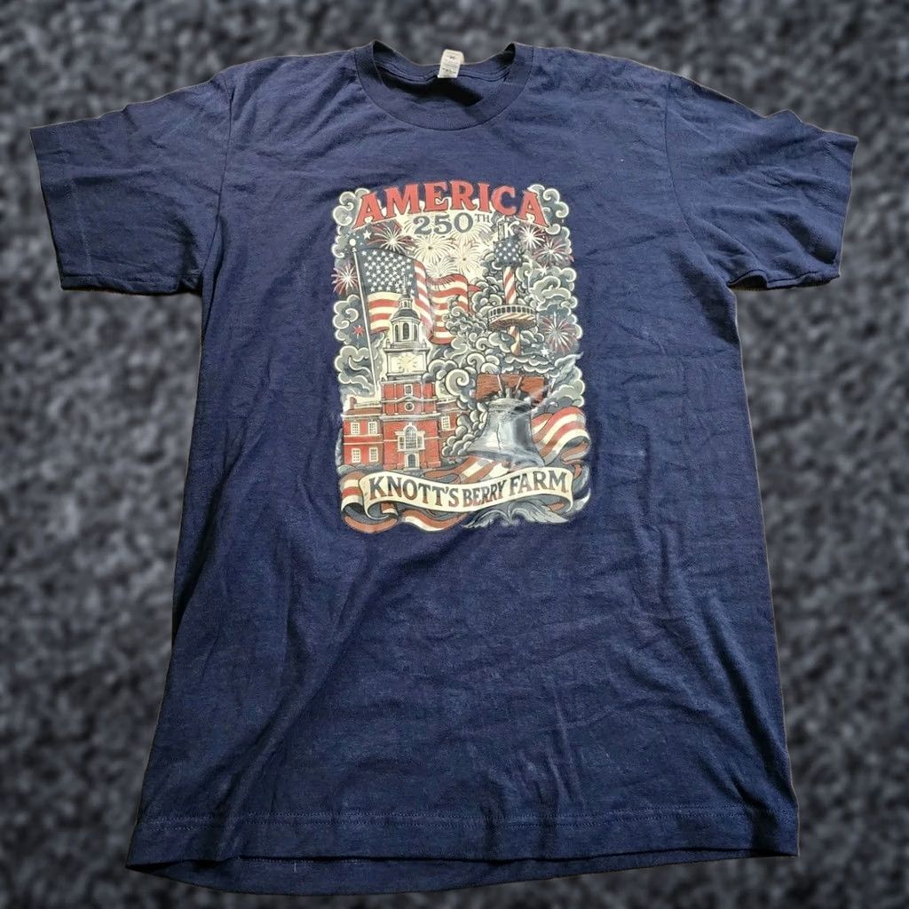 Doublet Mens M Knotts Berry Farm America 250 T Shirt Double Sided Crew Neck Blue Cotton Jersey Graphic Print Short Sleeve Regular Size US M / EU 48-50 / 2 - 1 Thumbnail