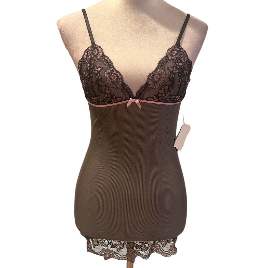 Other Women's Black Pink Floral Lace Sheer Lace Up Vintage S NWT Size ONE SIZE - 1 Thumbnail