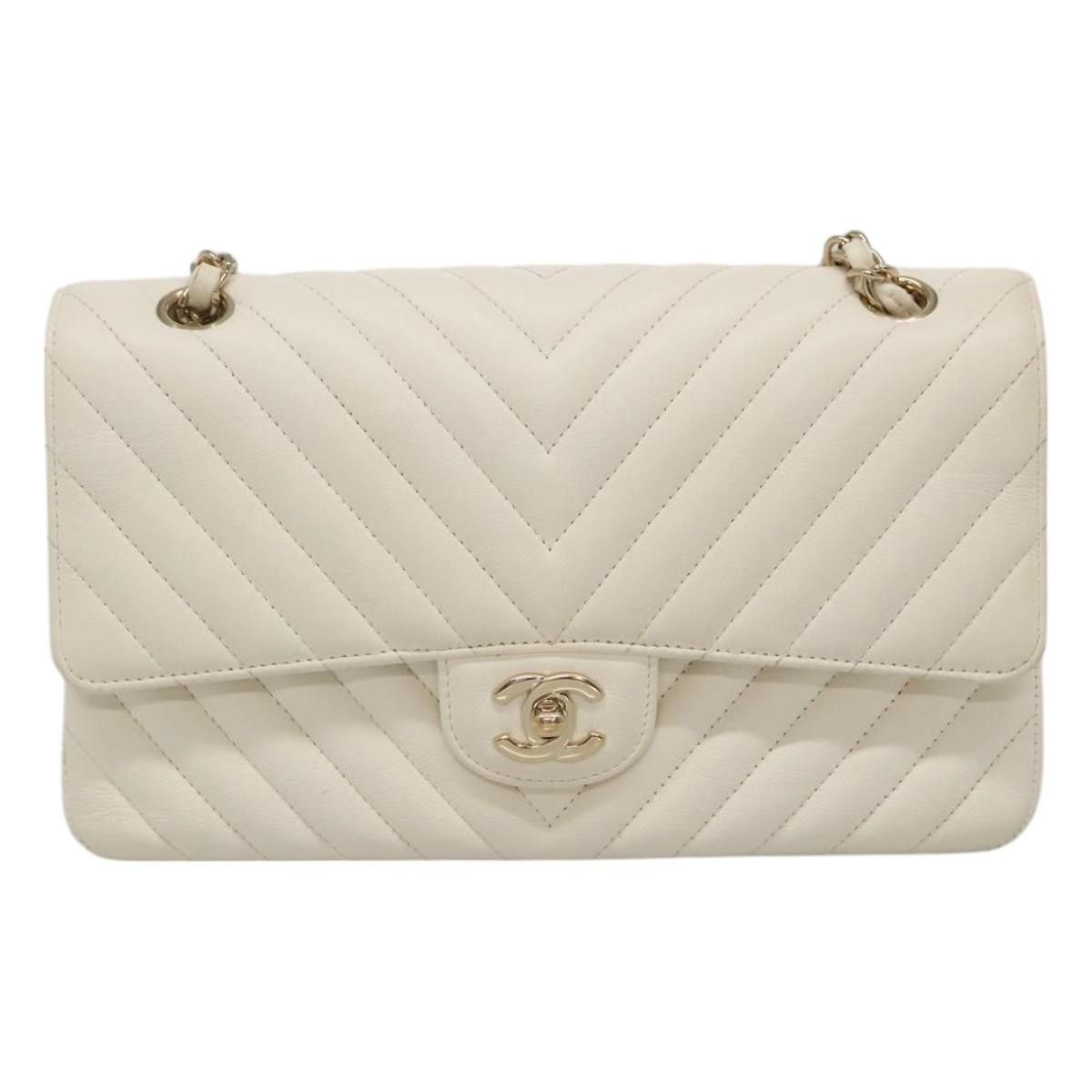 Chanel Double Flap White Leather Shoulder Bag (Pre-Owned) Size ONE SIZE - 1 Thumbnail