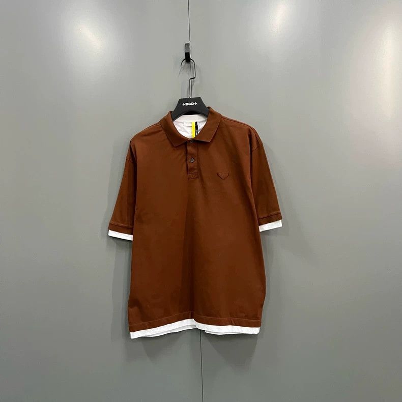 Prada Prada Brown logo fake two-piece polo shirt 2501-Nextarrow Size US XXL / EU 58 / 5 - 1 Thumbnail