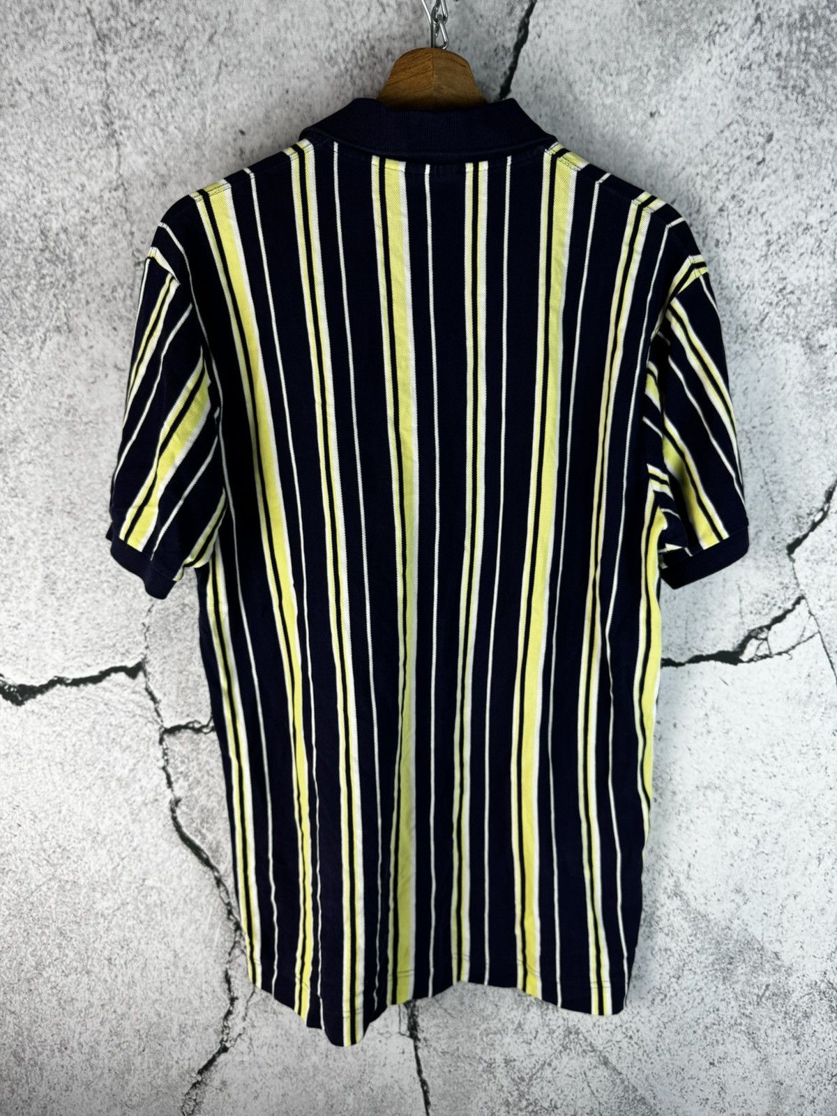 Lacoste Vintage Lacoste Croc Logo Striped Polo Shirt 90s Size US L / EU 52-54 / 3 - 2 Thumbnail