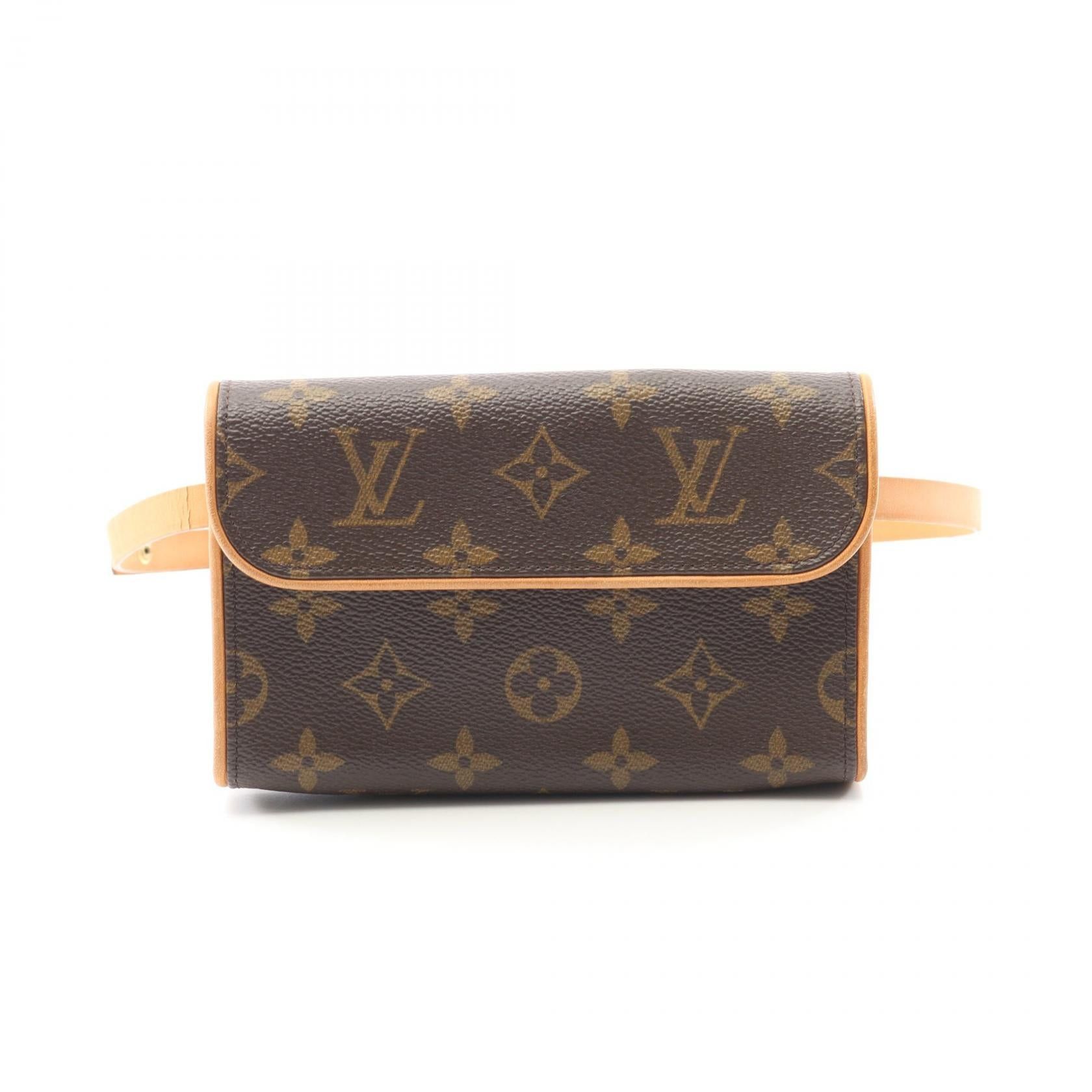 Louis Vuitton Louis Vuitton Pochette Florentine Monogram Body Bag Waist Leather Brown With Button Pressure (M) Size ONE SIZE - 1 Thumbnail