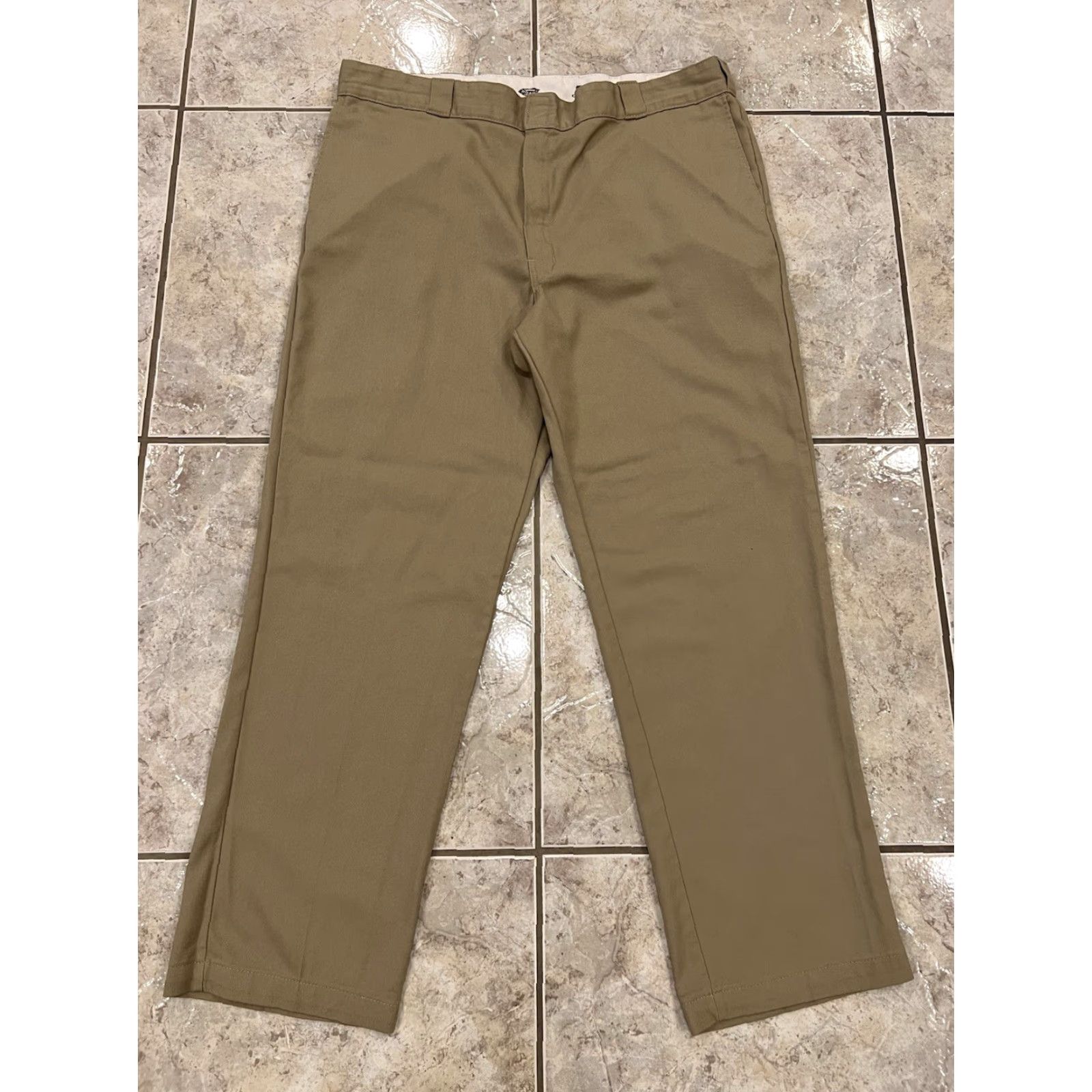 Dickies Dickies 874KH Original Fit Twill Work Pants Khaki Mens 42X32 Straight Sewn Pockets Zipper Hook & Eye Vintage No Size US 42 / EU 58 - 5 Thumbnail