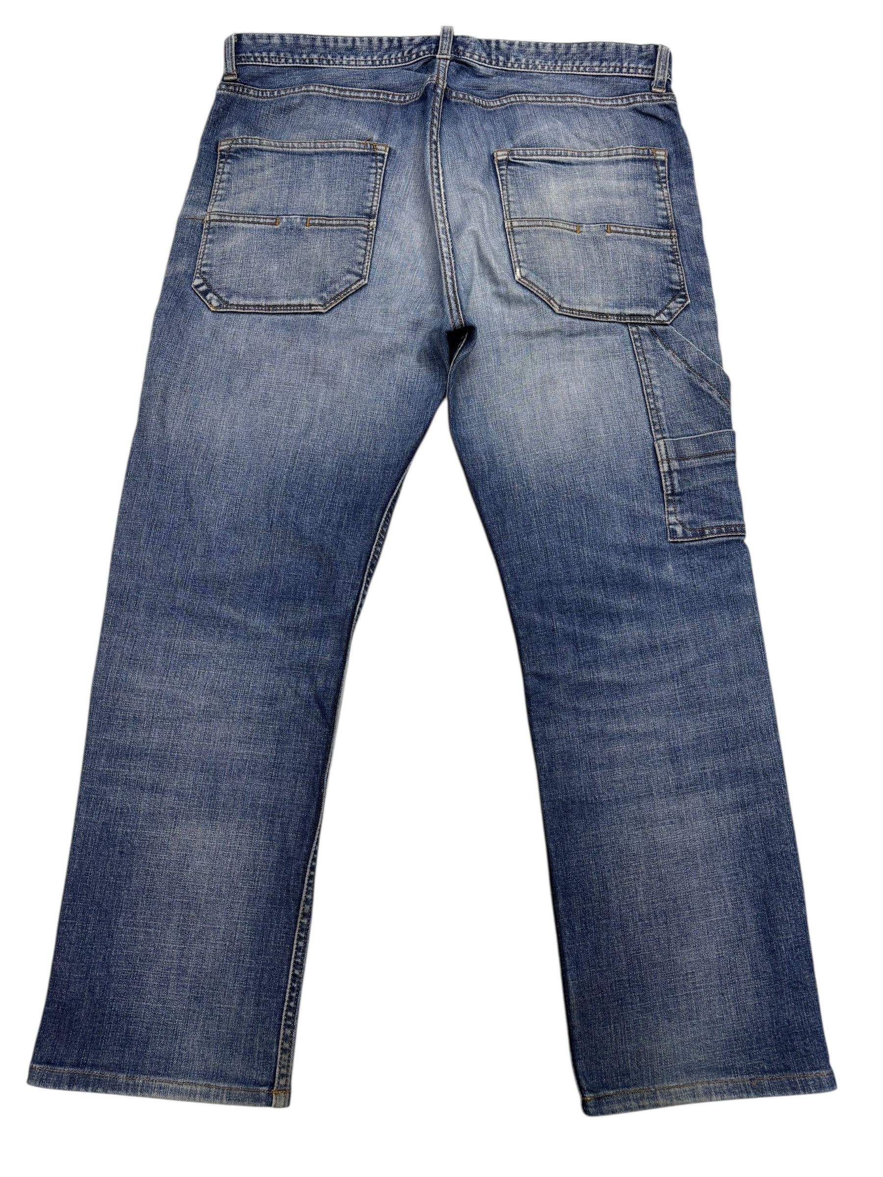 Avirex 🔥AVIREX TYPE BLUE WORKWEAR DISTRESSED DENIM JEANS Size US 35 - 2 Thumbnail