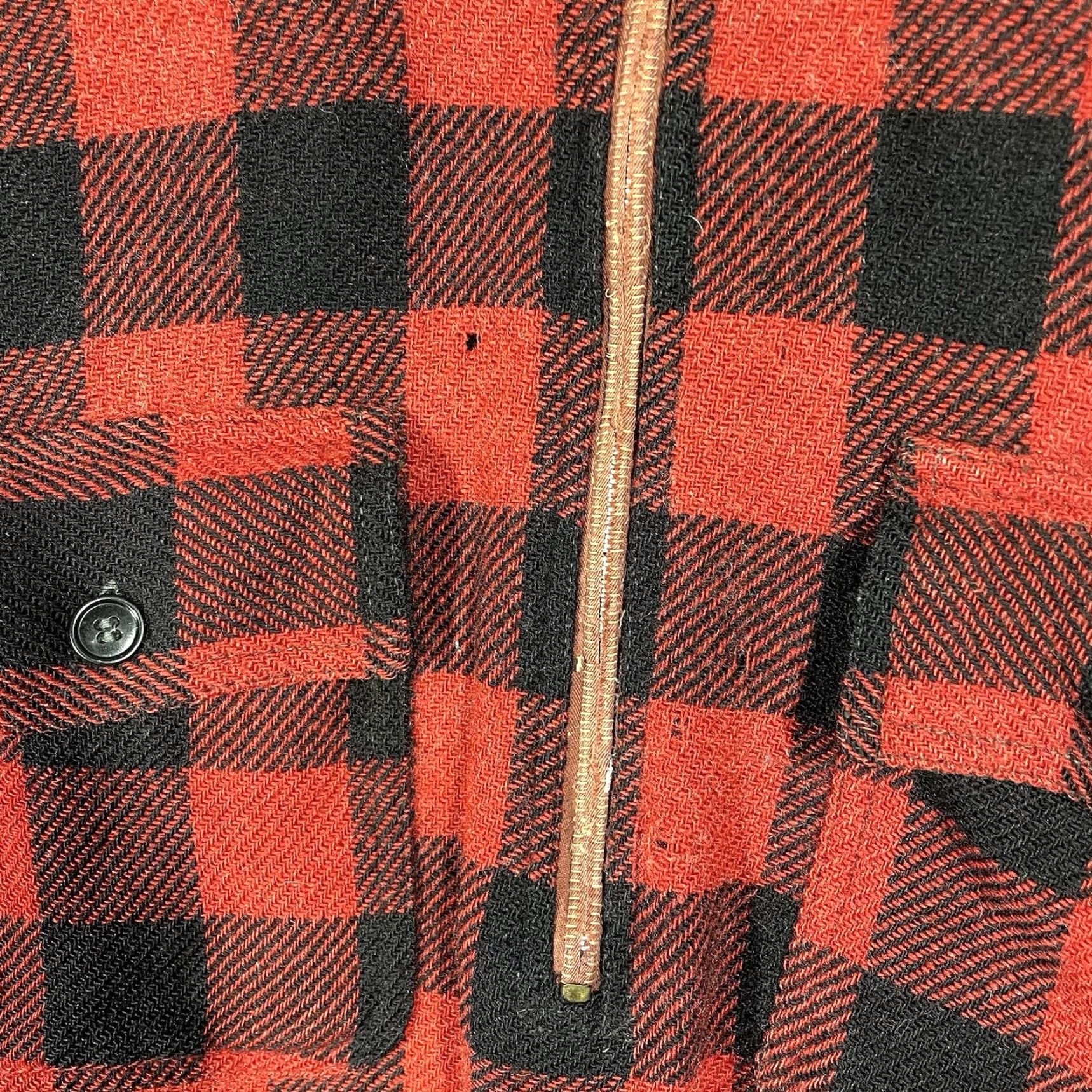 Vintage VINTAGE 5 Brother Flannel Shirt Large Wool 1930s Half Zip Chin Strap Rockabilly Red 1930s Mens Size US L / EU 52-54 / 3 - 6 Thumbnail