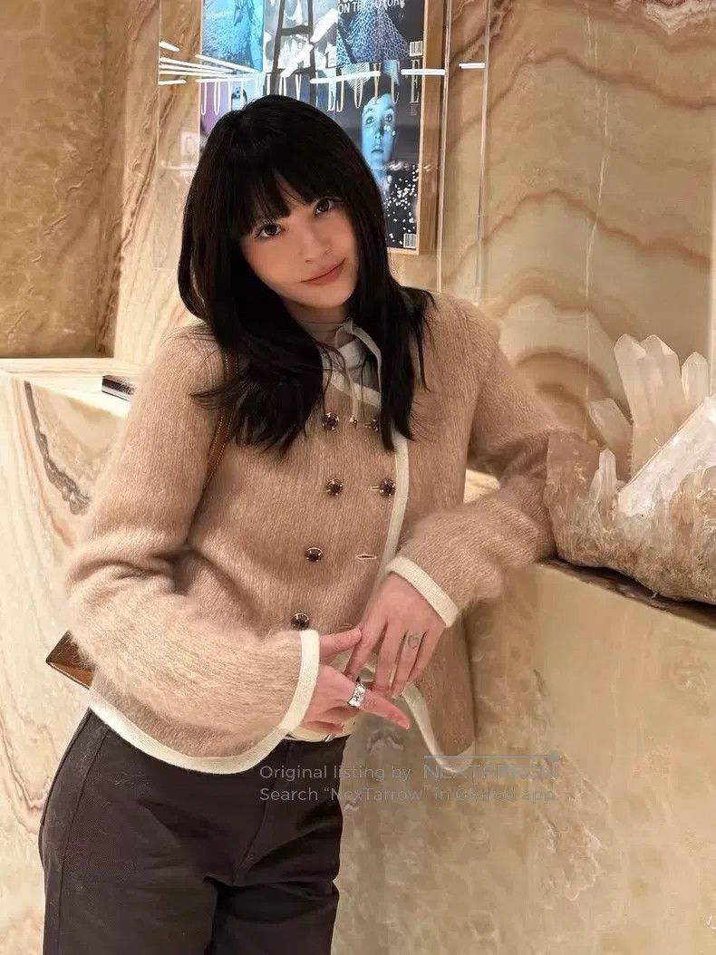 Chanel Chanel Khaki white double-breasted horsehair long-sleeved Size XS / US 0-2 / IT 36-38 - 8 Thumbnail