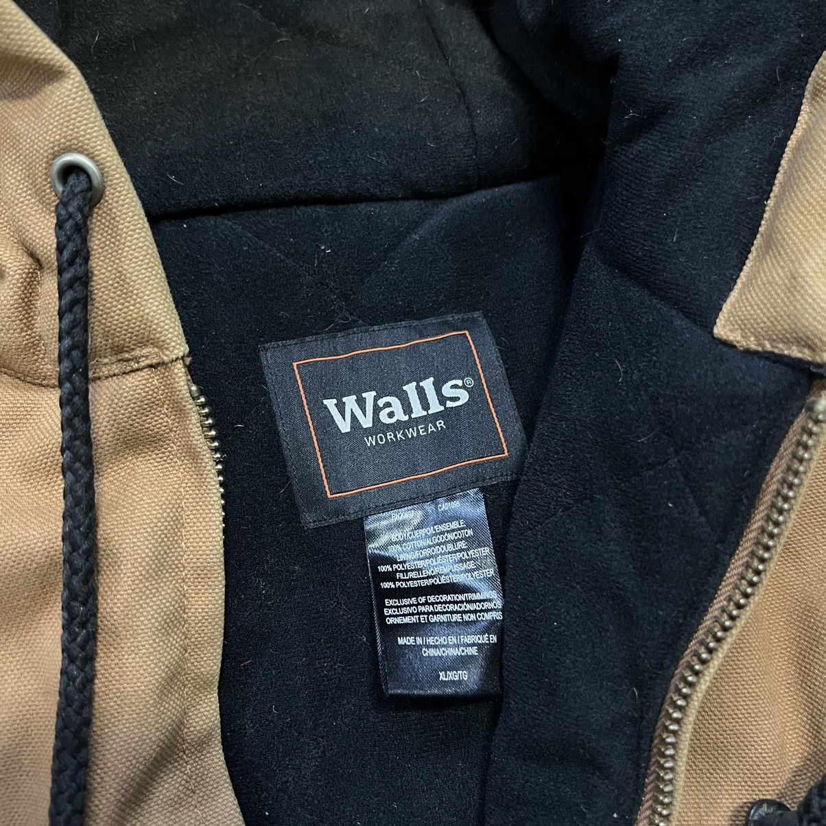 Vintage × Walls Walls Workwear Canvas Jacket Hooded Active Zip Up Faded Boxy Size US XL / EU 56 / 4 - 8 Thumbnail