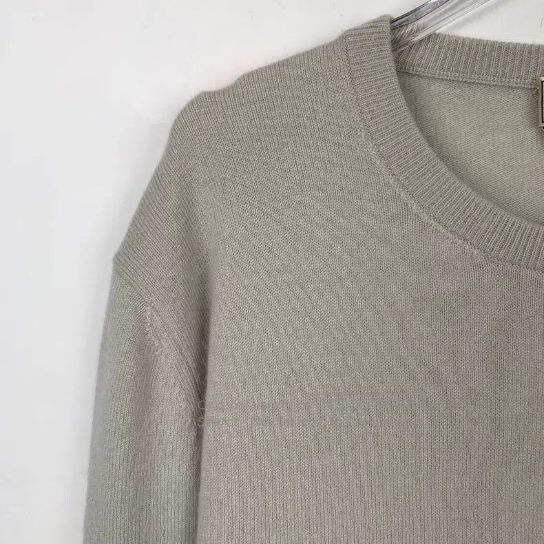 Hermes Light coffee pattern intarsia round neck cashmere k