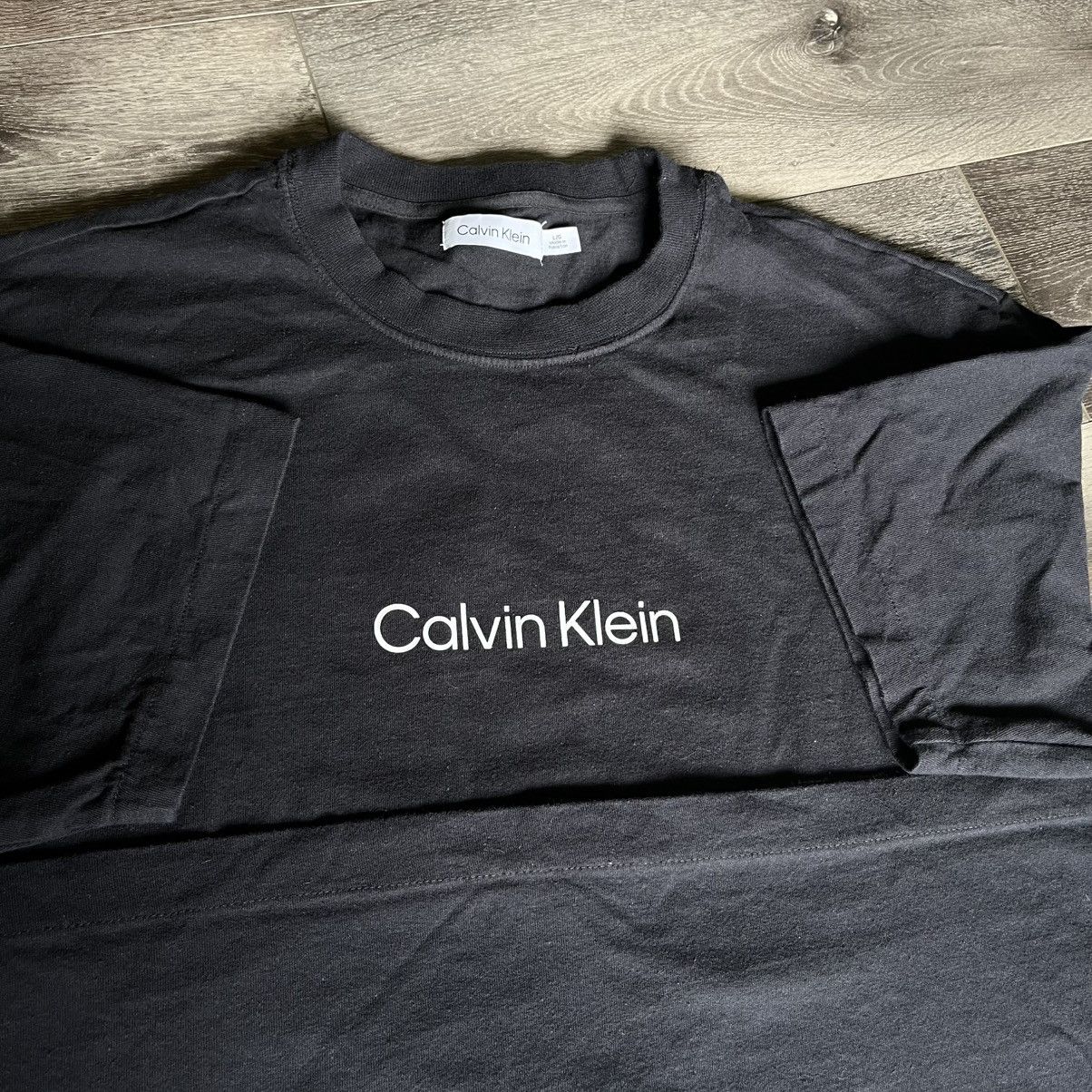 Calvin Klein Calvin Klein Spellout Boxy Basic Logo Black Tee Shirt Size US L / EU 52-54 / 3 - 5 Thumbnail