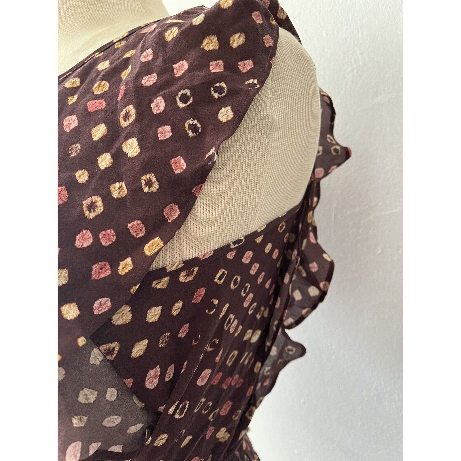 Ulla Johnson Plum Red Polka Dot Print Top Cotton Sleeveless