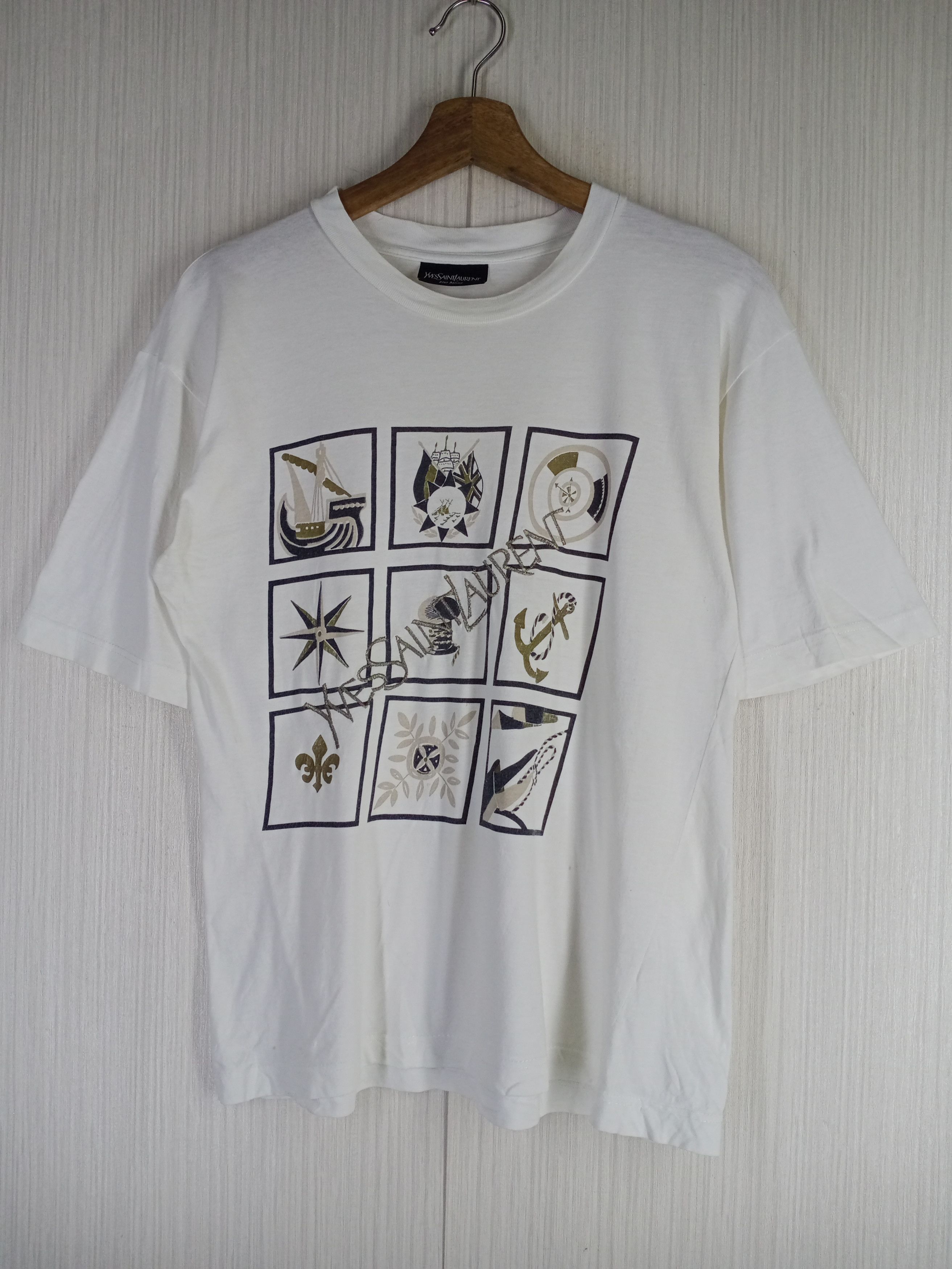 Yves Saint Laurent Rare Vintage Yves Saint Laurent Pour Homme Tshirt Size US S / EU 44-46 / 1 - 1 Thumbnail