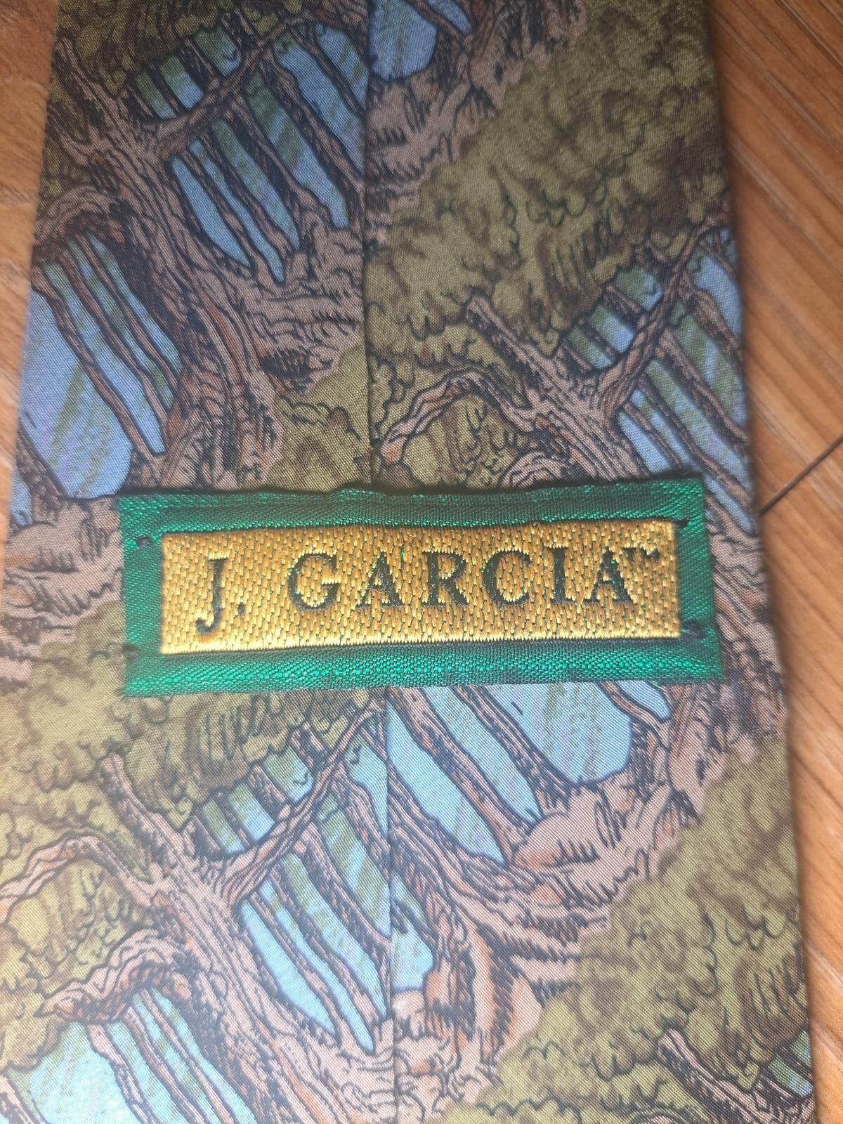 Other VINTAGE Jerry Garcia Silk Tie Green Wide Made in USA Size ONE SIZE - 2 Thumbnail