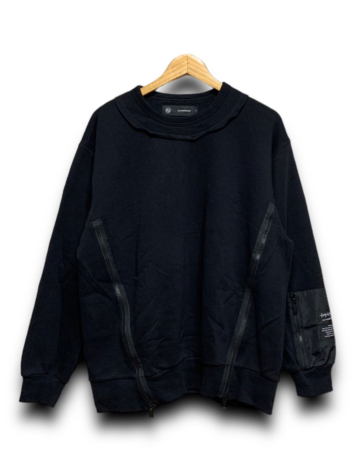 image of Gu X Undercover Zipper Sweatshirt in Black, Men's (Size Large)