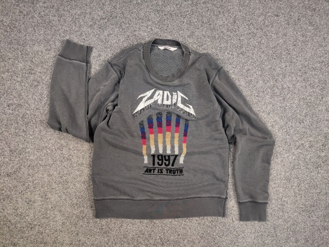 Japanese Brand Zadig & Voltaire Design Logo Crew Check Sweatshirt Size US L / EU 52-54 / 3 - 12 Thumbnail