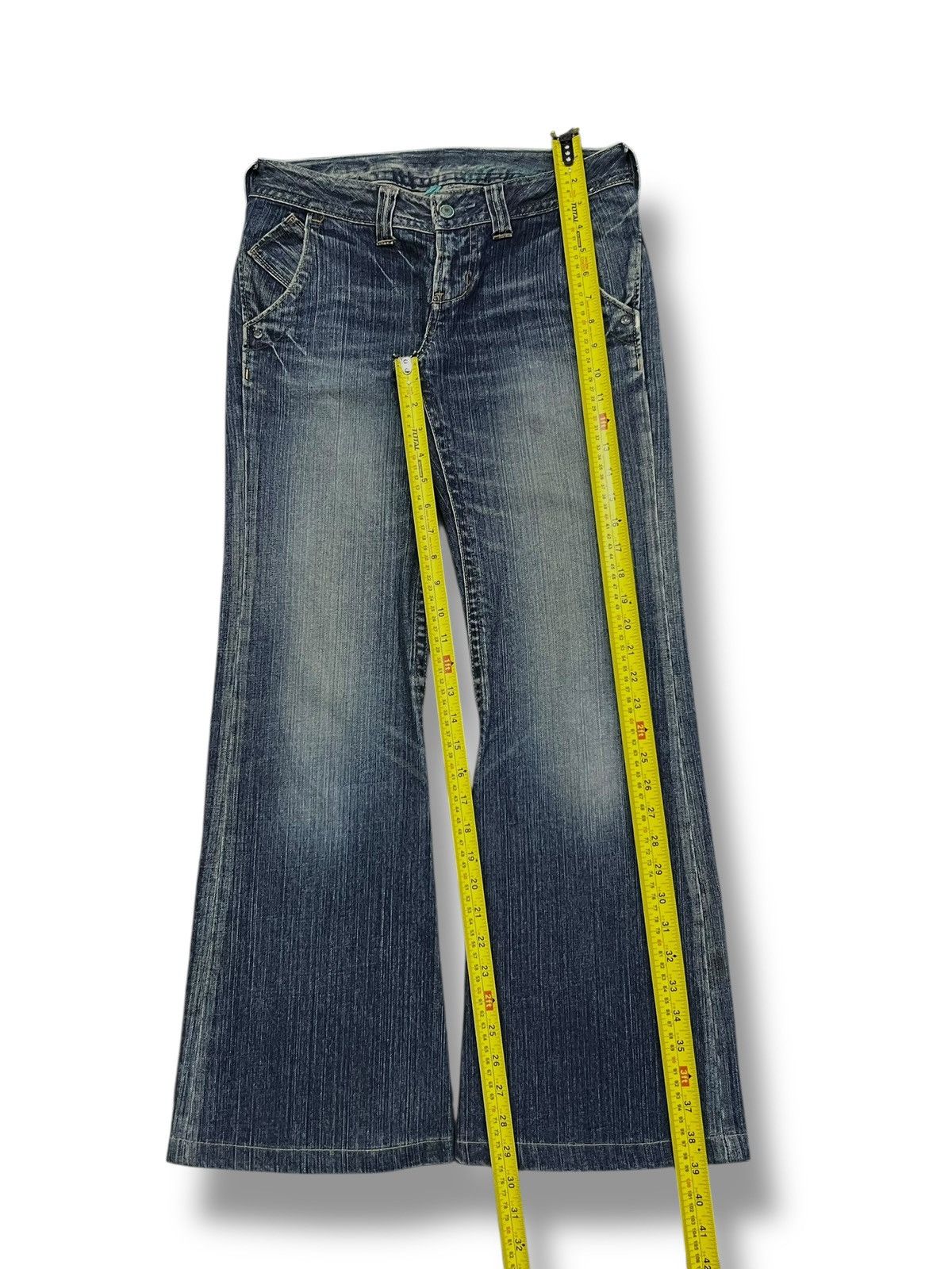 Big John Bell Bottom Vintage 00s Big John Japan - Faded Wash Jeans Size 29" - 13 Thumbnail