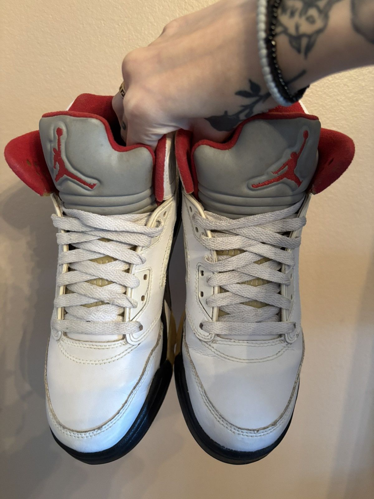 Jordan Brand Air Jordan 5 Retro GS 'White Fire Red' 2013 Size US 5.5 / EU 38 - 3 Thumbnail