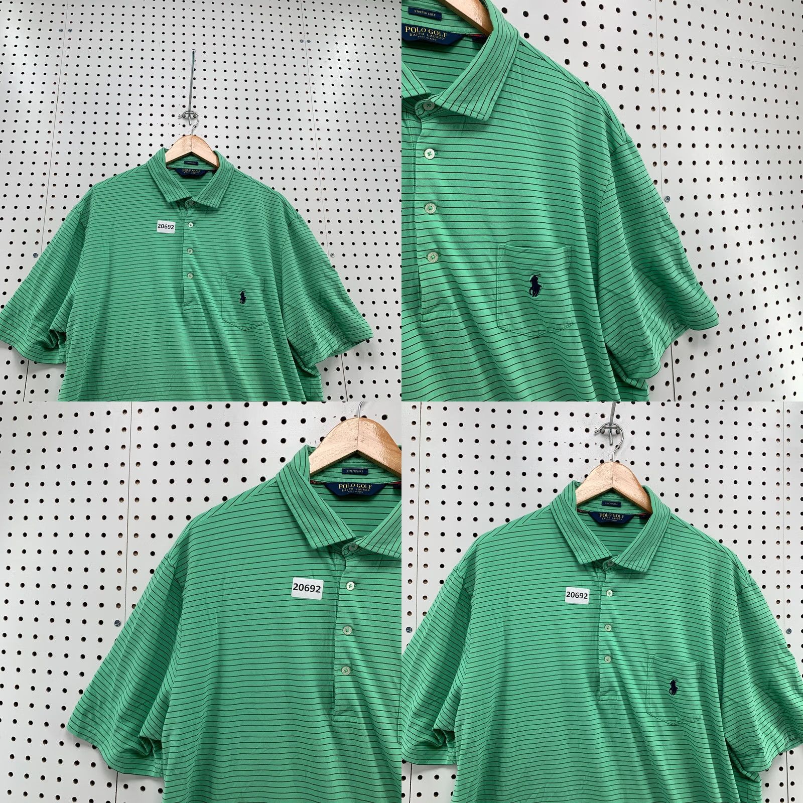 Ralph Lauren Polo Golf Ralph Lauren Shirt Men XL Stretch Lisle Green Stripe Pocket Pony Size US XL / EU 56 / 4 - 8 Thumbnail