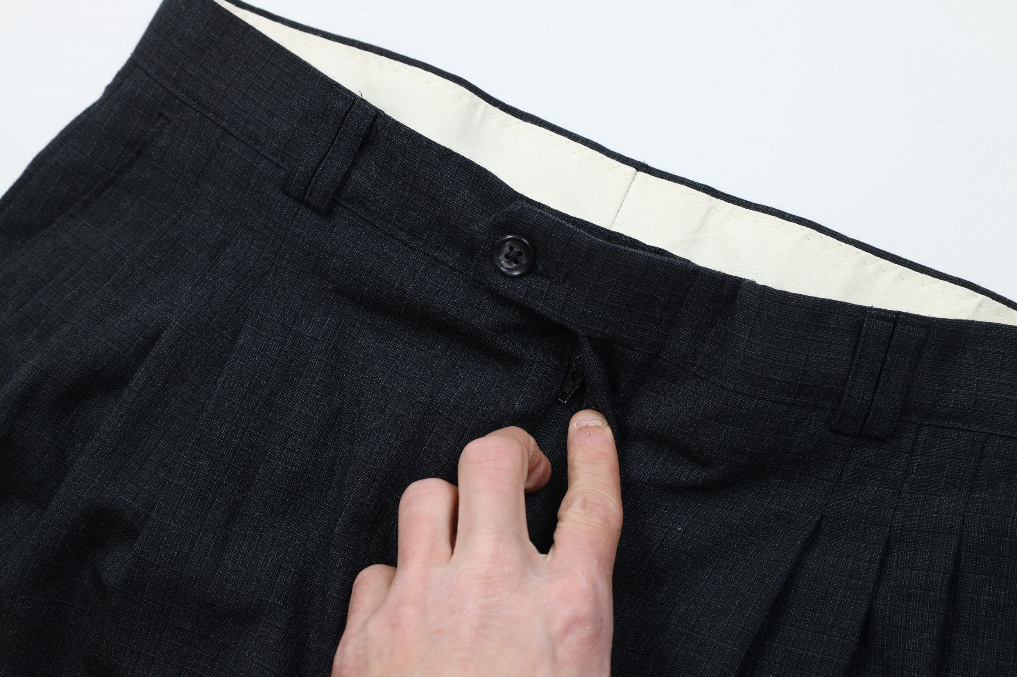 Vintage Vintage 90s Streetwear Knit Wide Leg Chino Pants Gray Plaid Size US 32 / EU 48 - 7 Thumbnail