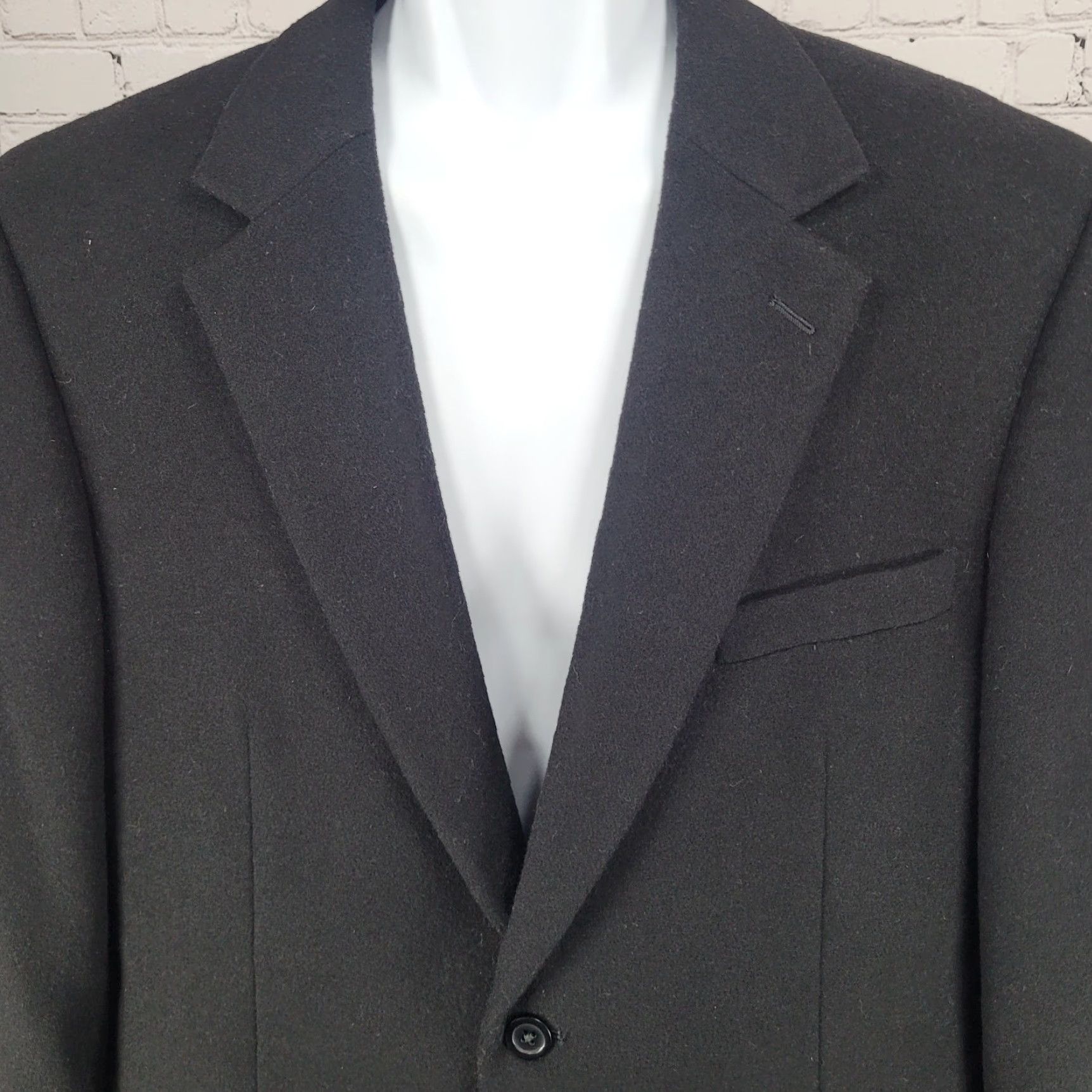 Club Room Club Room Blazer 42S Black Wool Silk Cashmere 2 Button Vented Notch Sport Coat Size 42R - 7 Thumbnail