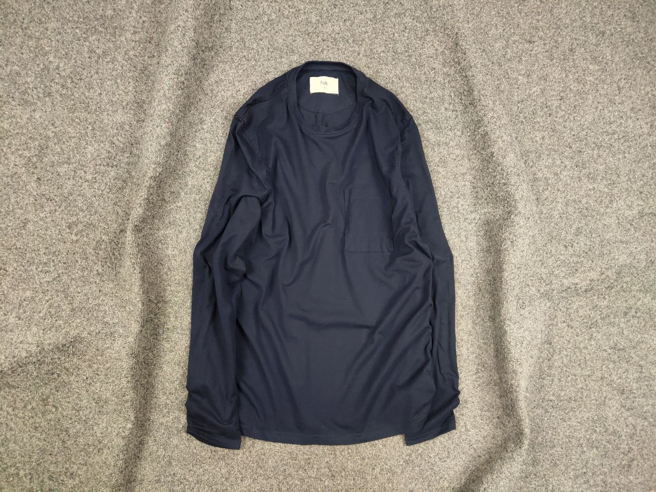 Folk Folk Design Classic Navy Blue Cotton Long Sleeve Sweatshirt Size US M / EU 48-50 / 2 - 1 Thumbnail