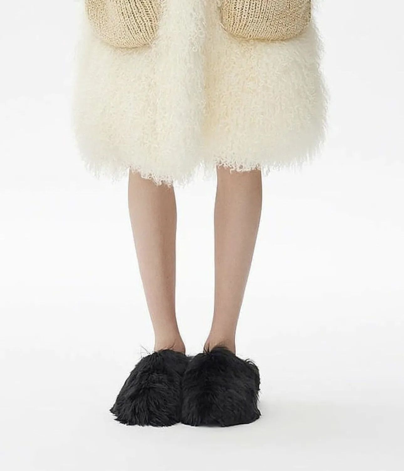 Celine × Phoebe Philo Celine by Phoebe Philo Alpaca Fur Sabot Mules Size US 7 / IT 37 - 8 Thumbnail