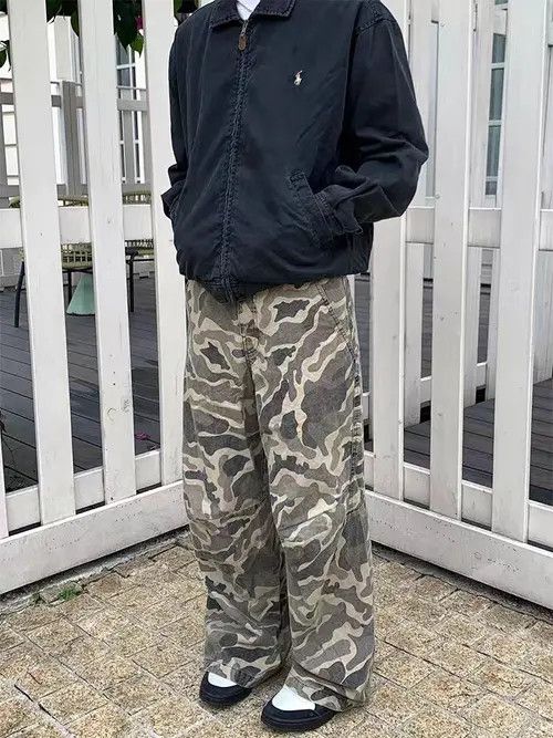 VIBE Camouflage Workwear High Street Washed Casual Pants Size US 30 / EU 46 - 1 Preview