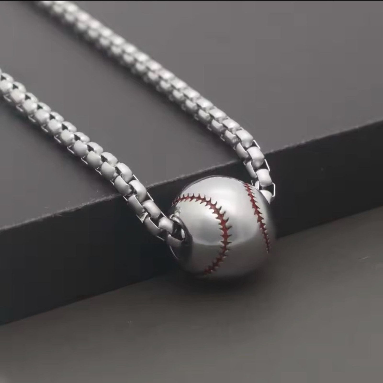 Other Stainless Steel Baseball Necklace for Men Women Gold 24” Size ONE SIZE - 3 Thumbnail
