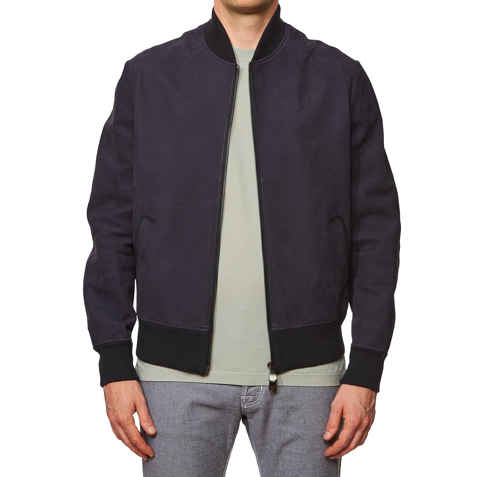 Berluti BERLUTI Paris Navy Blue Calfskin Soft Leather Bomber Jacket Size US M / EU 48-50 / 2 - 3 Thumbnail