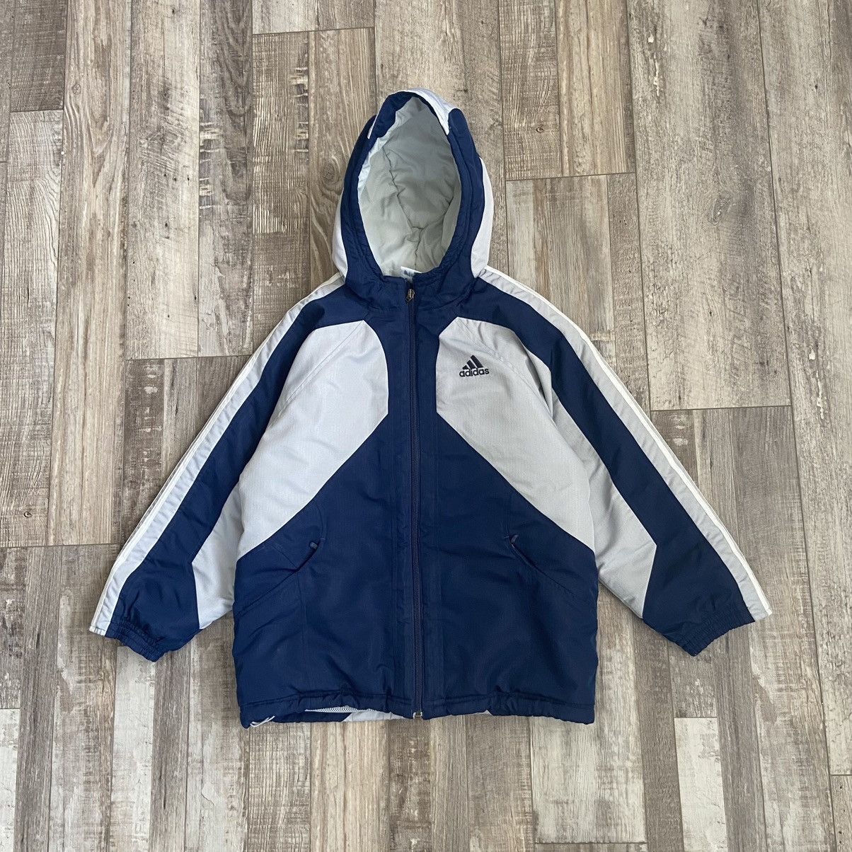 00'S Adidas nylon jacket, men's size L Nylon gray type Vintage Second Hand