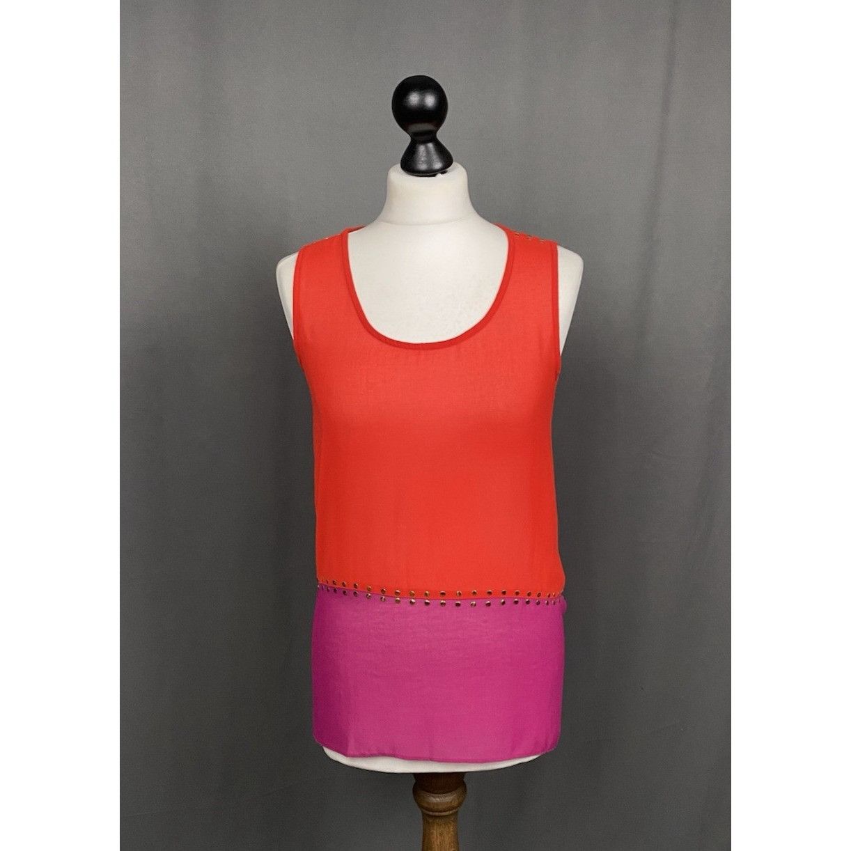 Alexander McQueen Alexander McQueen Women's Red Purple Sleeveless Tunic Dress Size S / US 4 / IT 40 - 1 Thumbnail