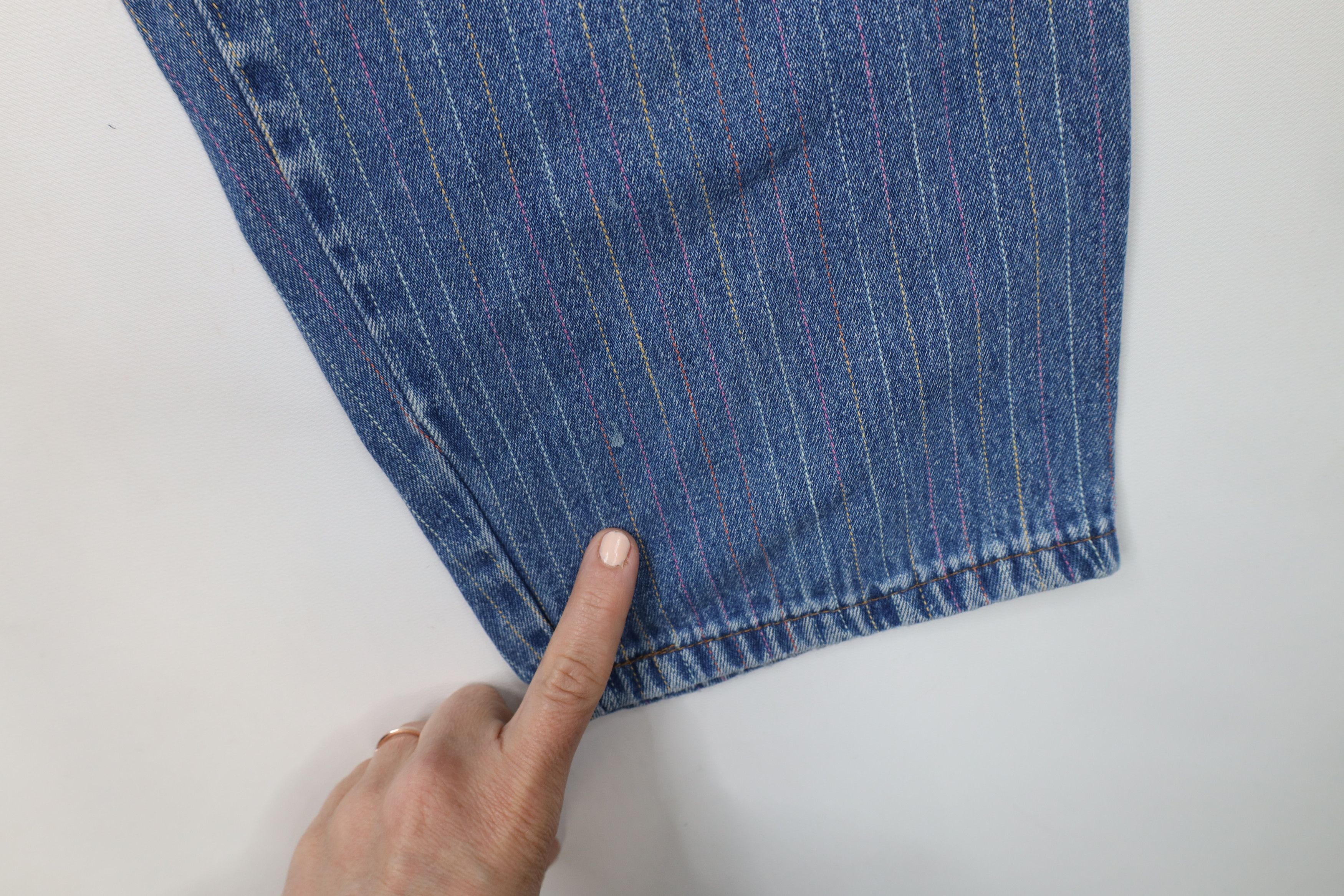 Vintage Vintage 90s Streetwear Rainbow Striped Tapered Jeans USA Size 38" / US 16 / IT 52 - 6 Thumbnail