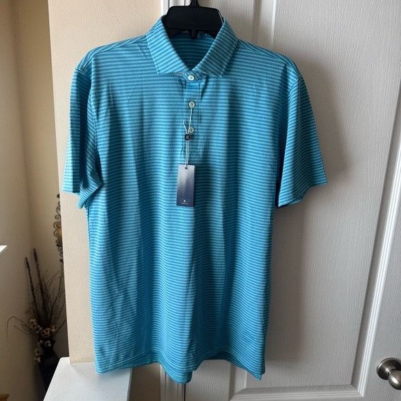 Other Holderness Bourne Men Medium Classic Blue Striped Polo Shirt Size US M / EU 48-50 / 2 - 1 Thumbnail