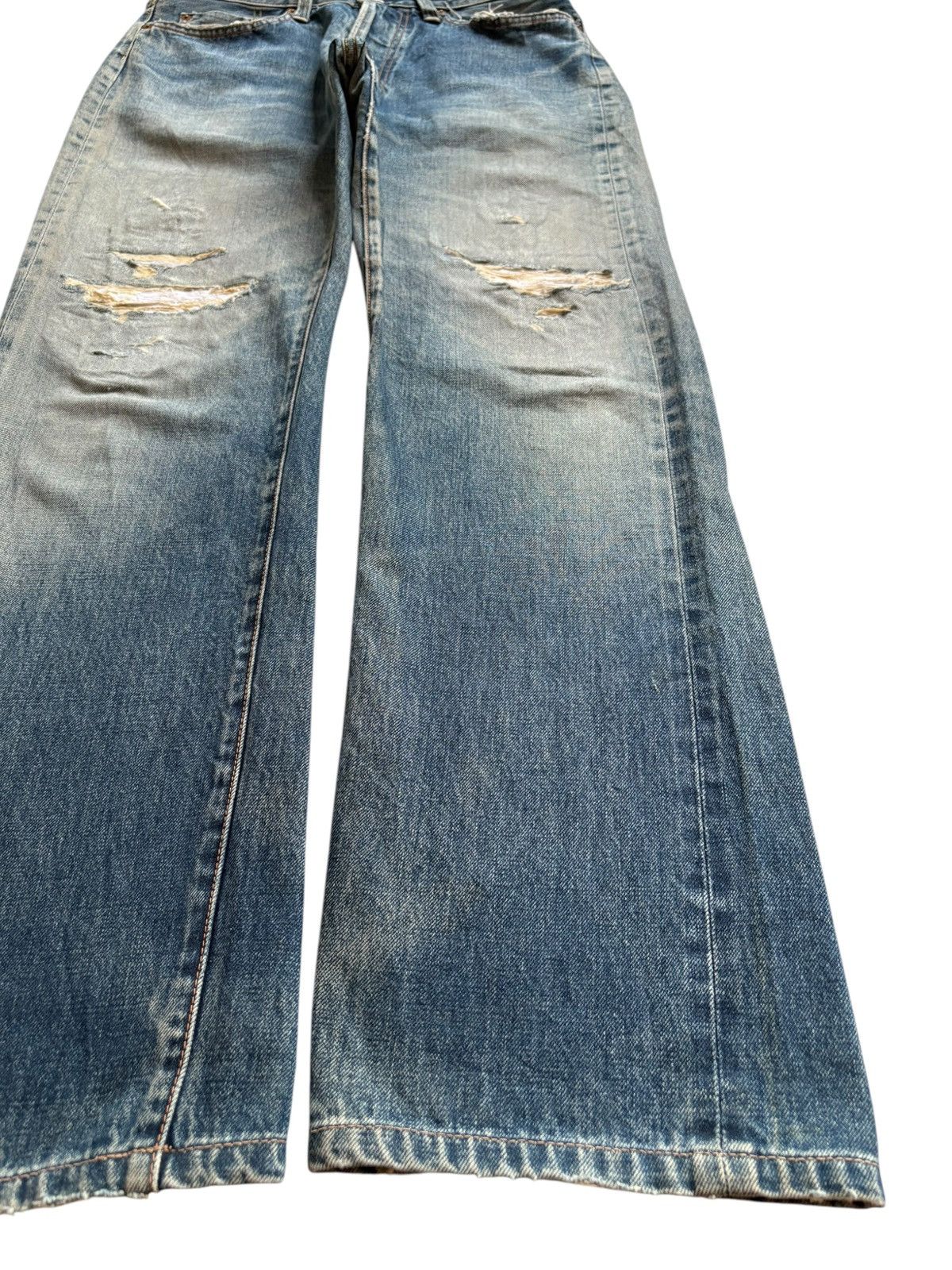 Japanese Brand Vintage Japanese Brand Selvedge Mud Wash Rip Baggy Jeans Size US 31 - 8 Thumbnail