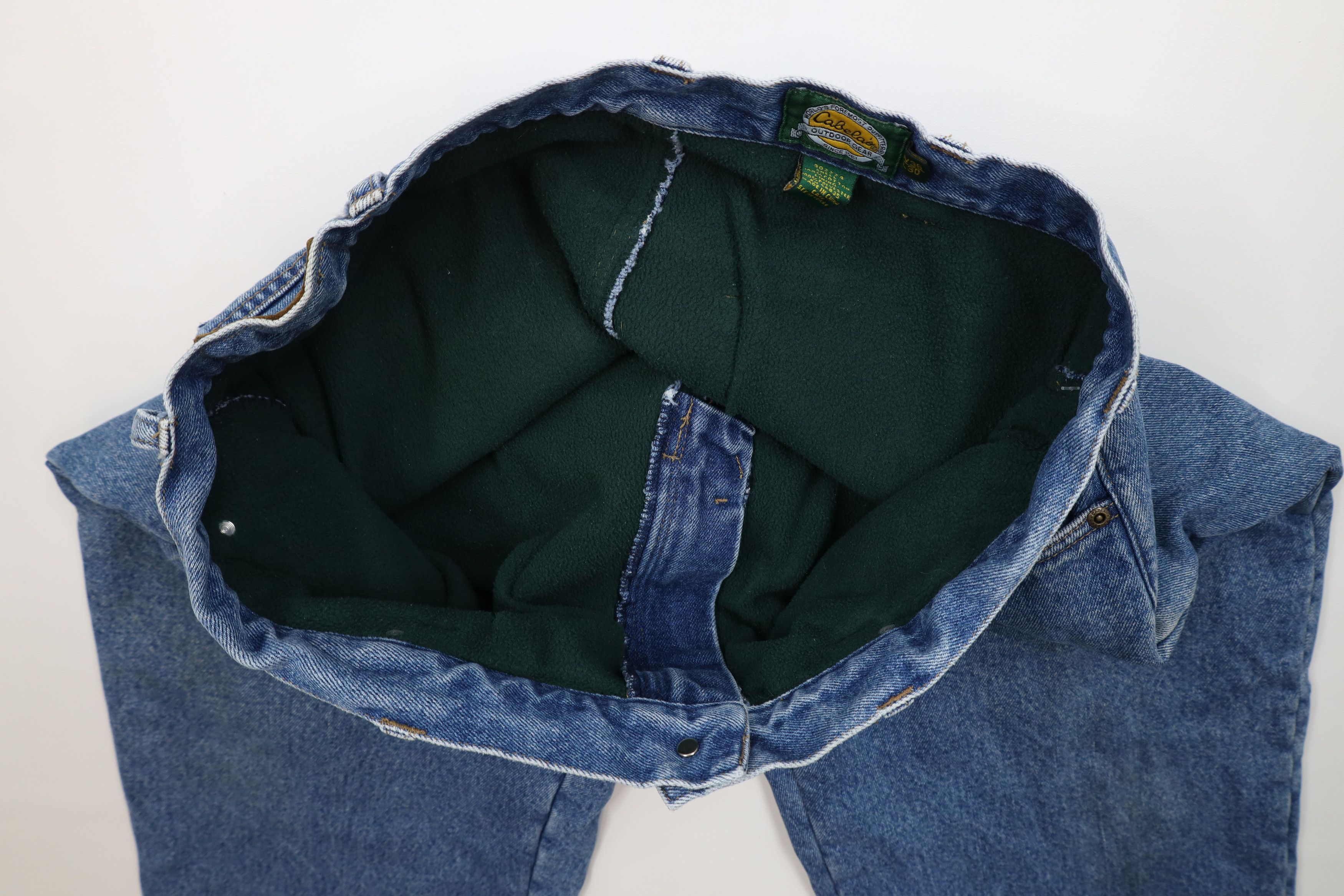 Cabelas Vintage Cabelas Fleece Lined Heavyweight Denim Jeans Blue Size US 36 / EU 52 - 12 Thumbnail