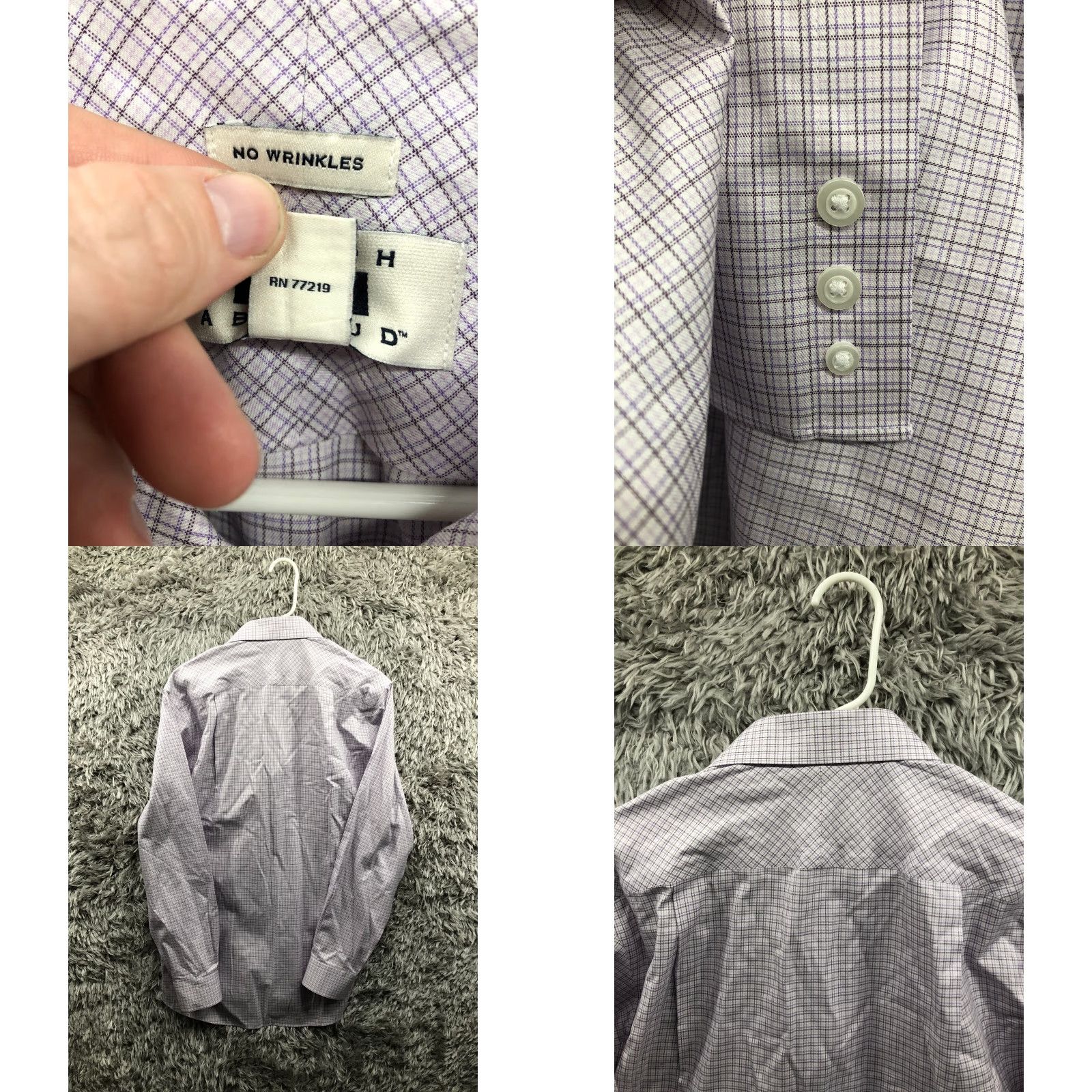Joseph Abboud Joseph Abboud Shirt 16 34/35 Purple Long Sleeve Spread Collar Mens Button-Up Shirt Size US L / EU 52-54 / 3 - 8 Thumbnail