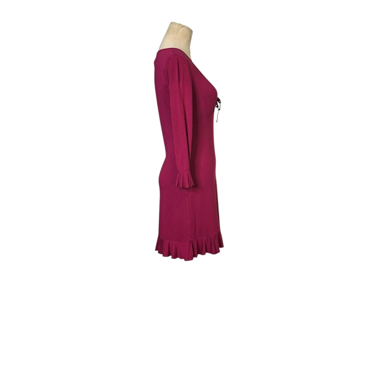 Urban Outfitters Urban Outfitters Grace Burgundy Ruffle Mini Dress size Small Size S / US 4 / IT 40 - 9 Thumbnail