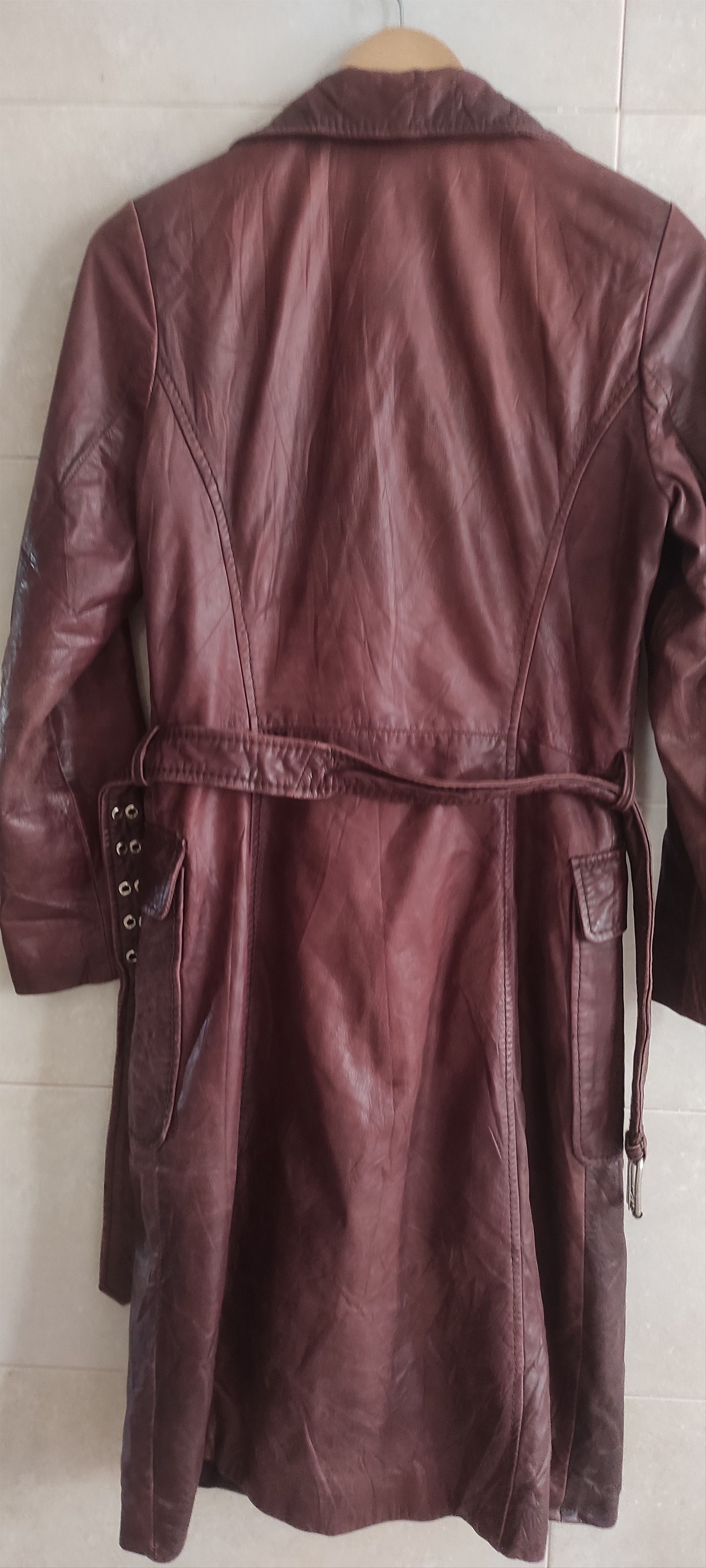 Leather × Zara ZARA Women's Real Leather Belted Trench Coat Size M Size M / US 6-8 / IT 42-44 - 13 Thumbnail