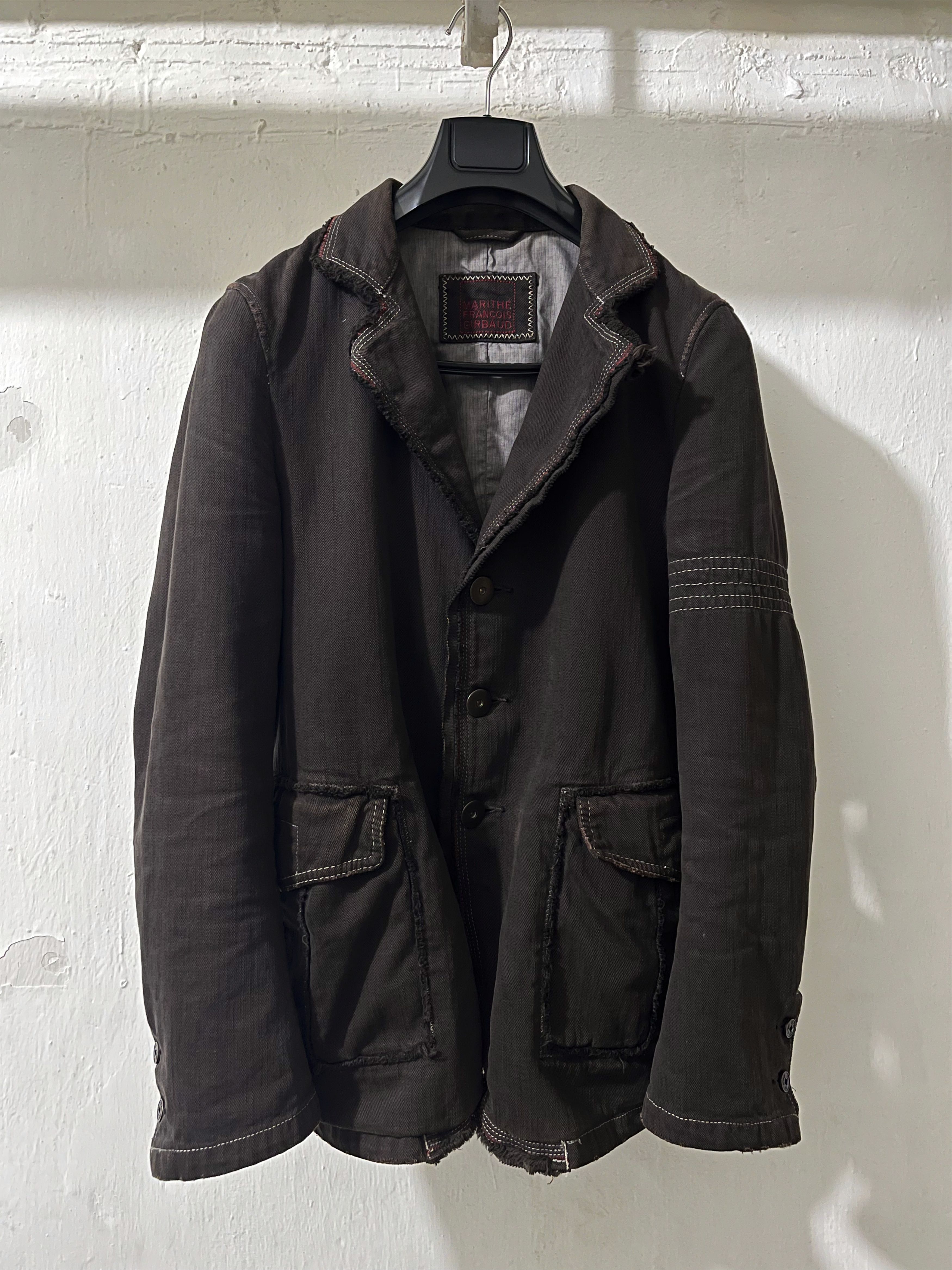 Marithe + Francois Girbaud MARITHÉ+FRANҪOIS GIRBAUD DISTRESSED BLAZER Size M / US 6-8 / IT 42-44 - 1 Thumbnail
