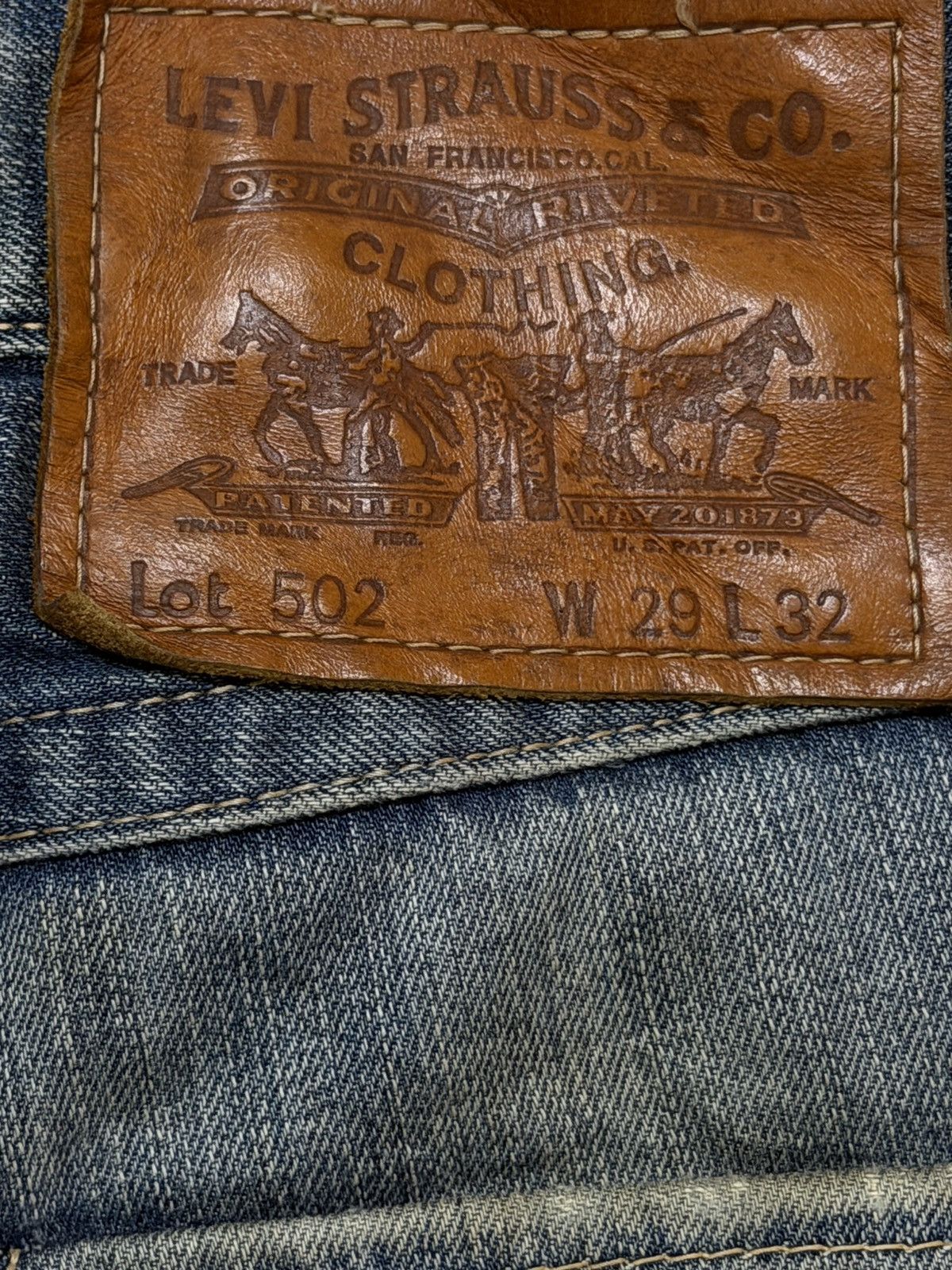 Levi's Vintage 90s Levis 502 Blue Mud Wash Whiskers Straight Leg Size US 30 / EU 46 - 6 Thumbnail