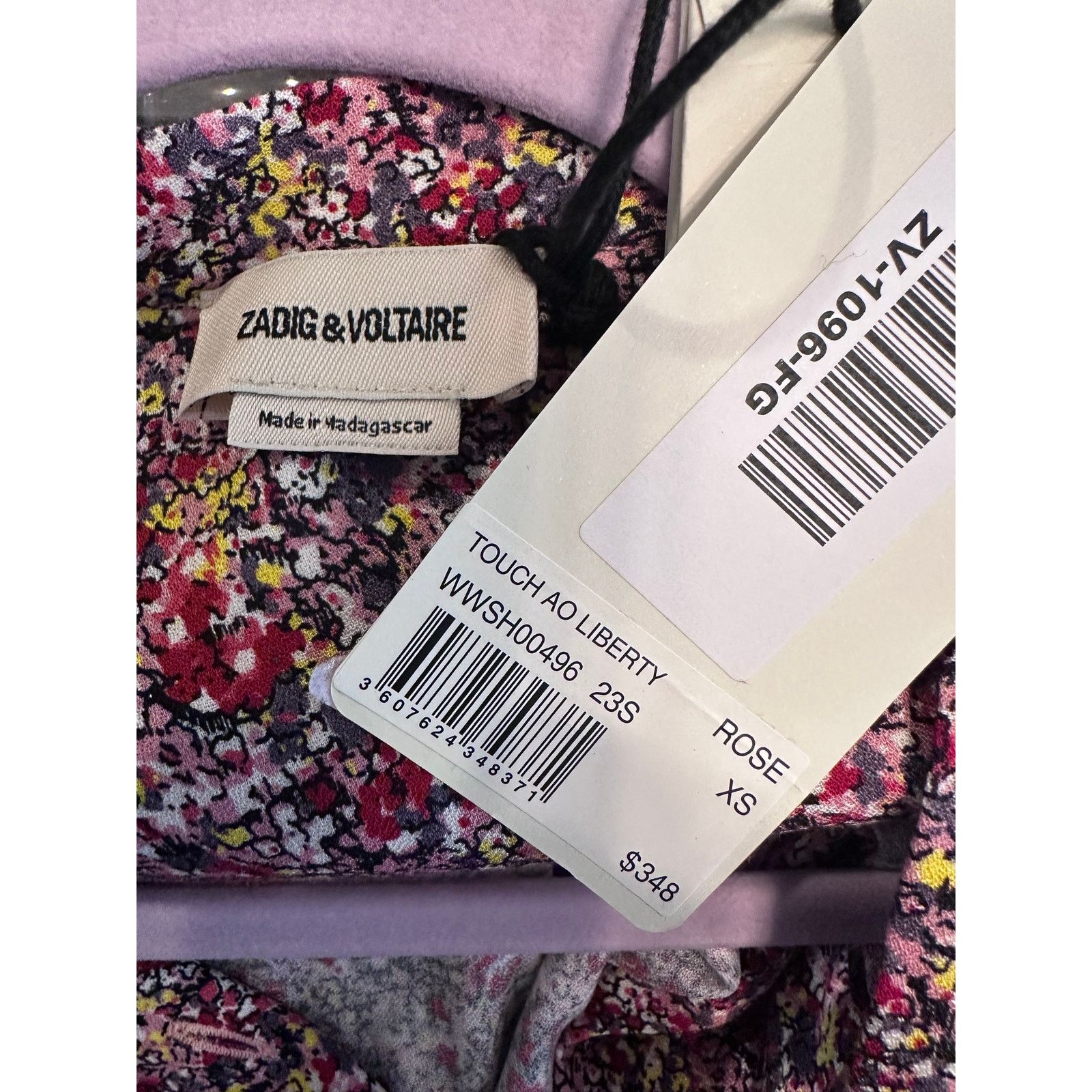 Zadig & Voltaire Zadig & Voltaire Touch Ao Liberty Top Neck Ties Rose XS Size XS / US 0-2 / IT 36-38 - 18 Thumbnail
