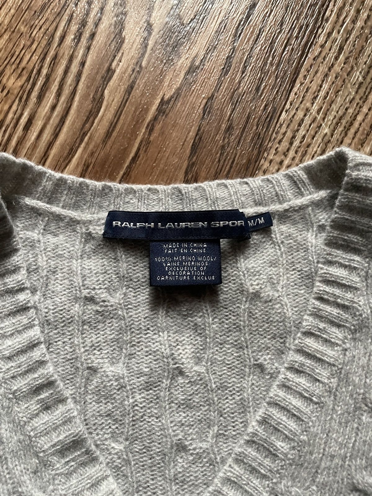 Polo Ralph Lauren Gray Knitted Polo Ralph Lauren Sweater merino wool Size M / US 6-8 / IT 42-44 - 4 Thumbnail